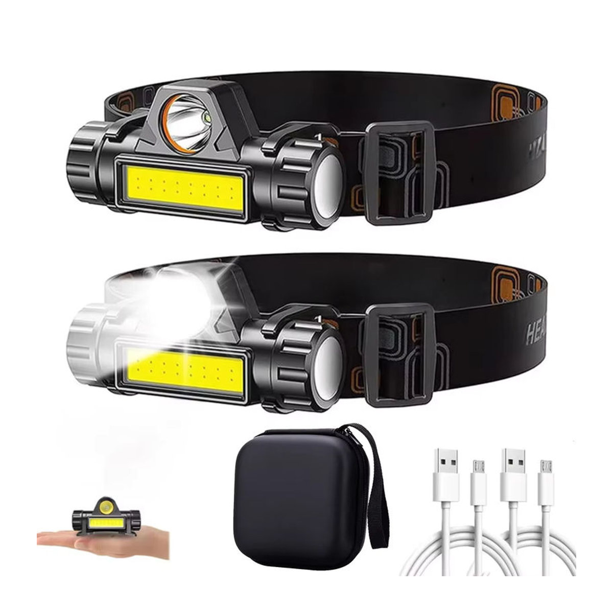 ZHIYU Wiederaufladbarer COB LED Scheinwerfer mit starkem Magnet und wasserdichter Stirnlampe für Outdoor und Angeln - Bild 7
