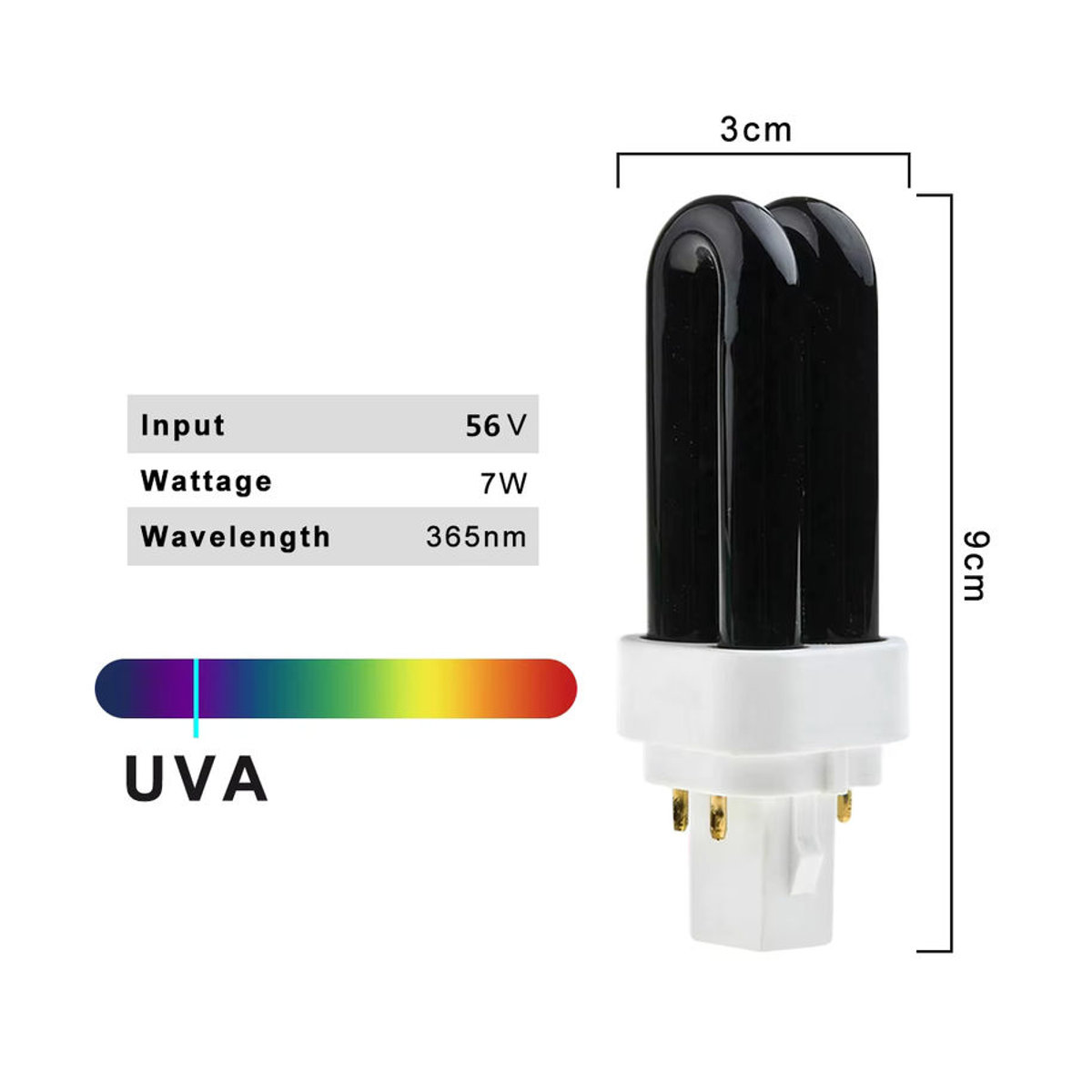 ZHMZH Ersatz-UV-Glühbirne für Insektenvernichter, 7 W, 4 Pins, 365 nm, Schwarzlicht-Leuchtstoffröhre - Bild 3