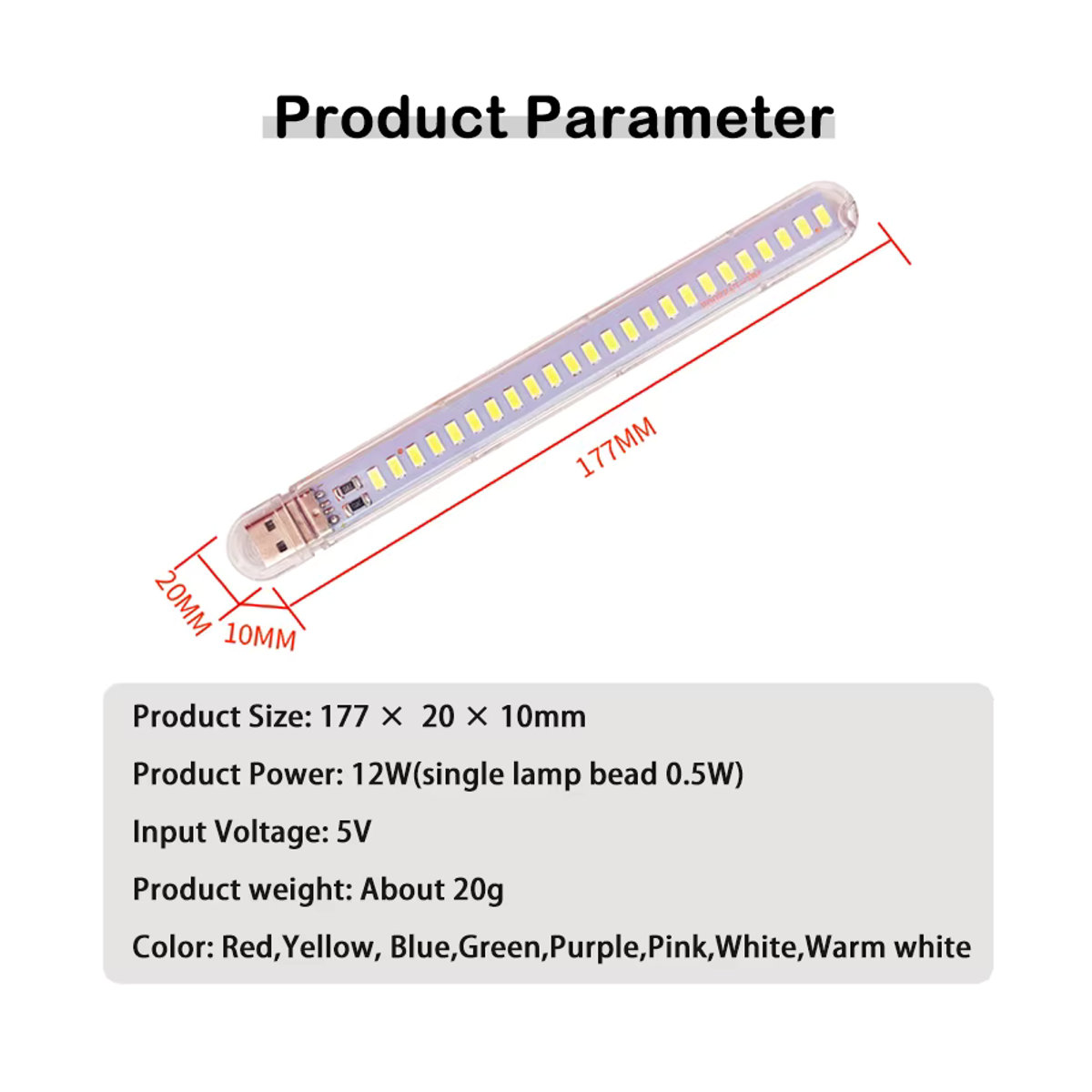 ZHMZH USB LED-Nachtlicht mit 24 LEDs als farbige Atmosphärenbeleuchtung für Live-Streaming in Bunt - Bild 2
