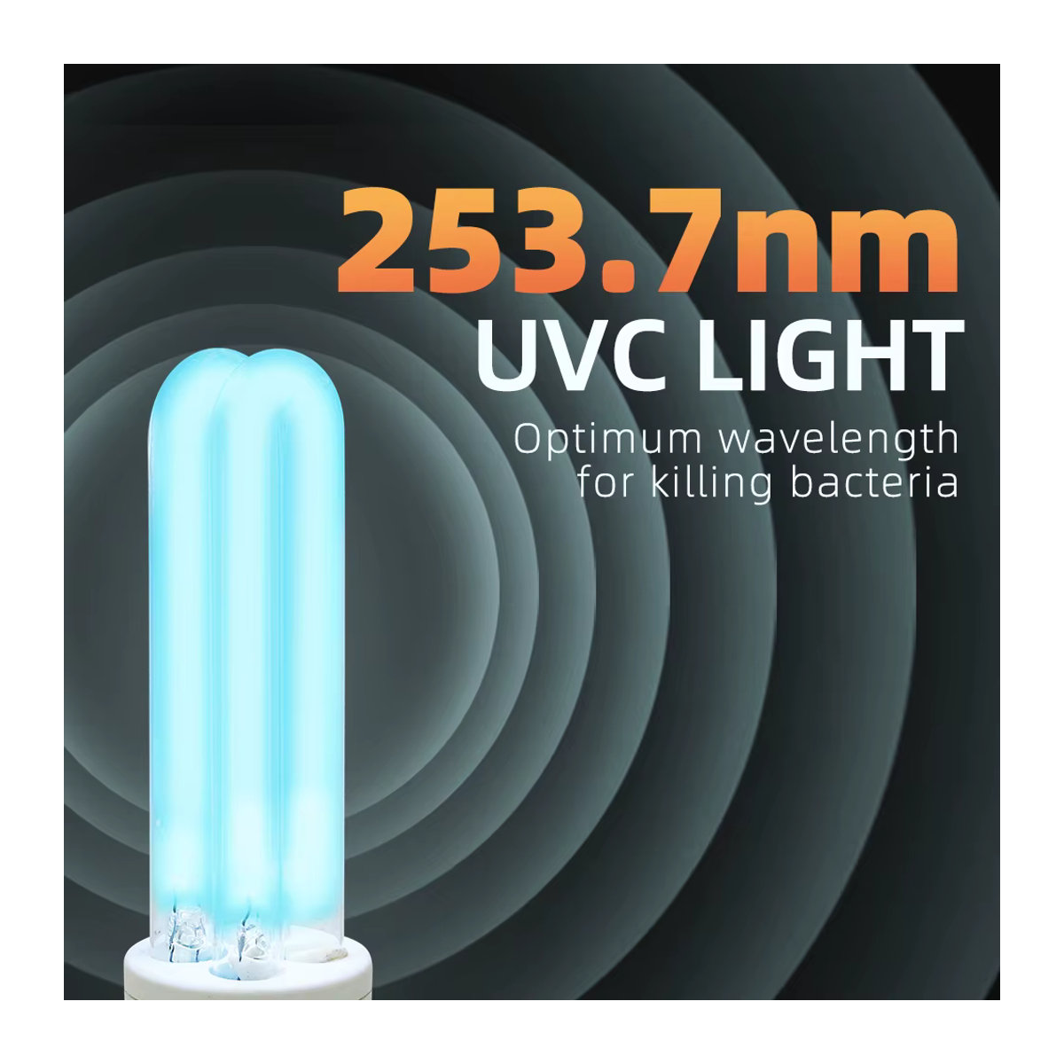 ZHMZH UVC-Desinfektionslampe zur ozonfreien UV-Sterilisation, 15W, E27, 253,7nm, Glas - Bild 2