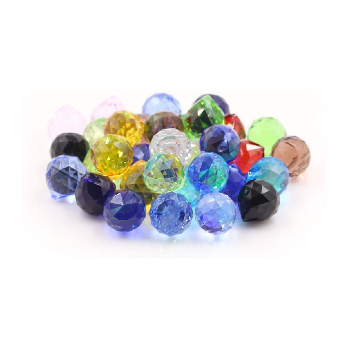 ZHUBI Kristall Glas Kugel Prisma Mehrfarbig Grün 20 mm für Kronleuchter und DIY Dekoration - Bild 1