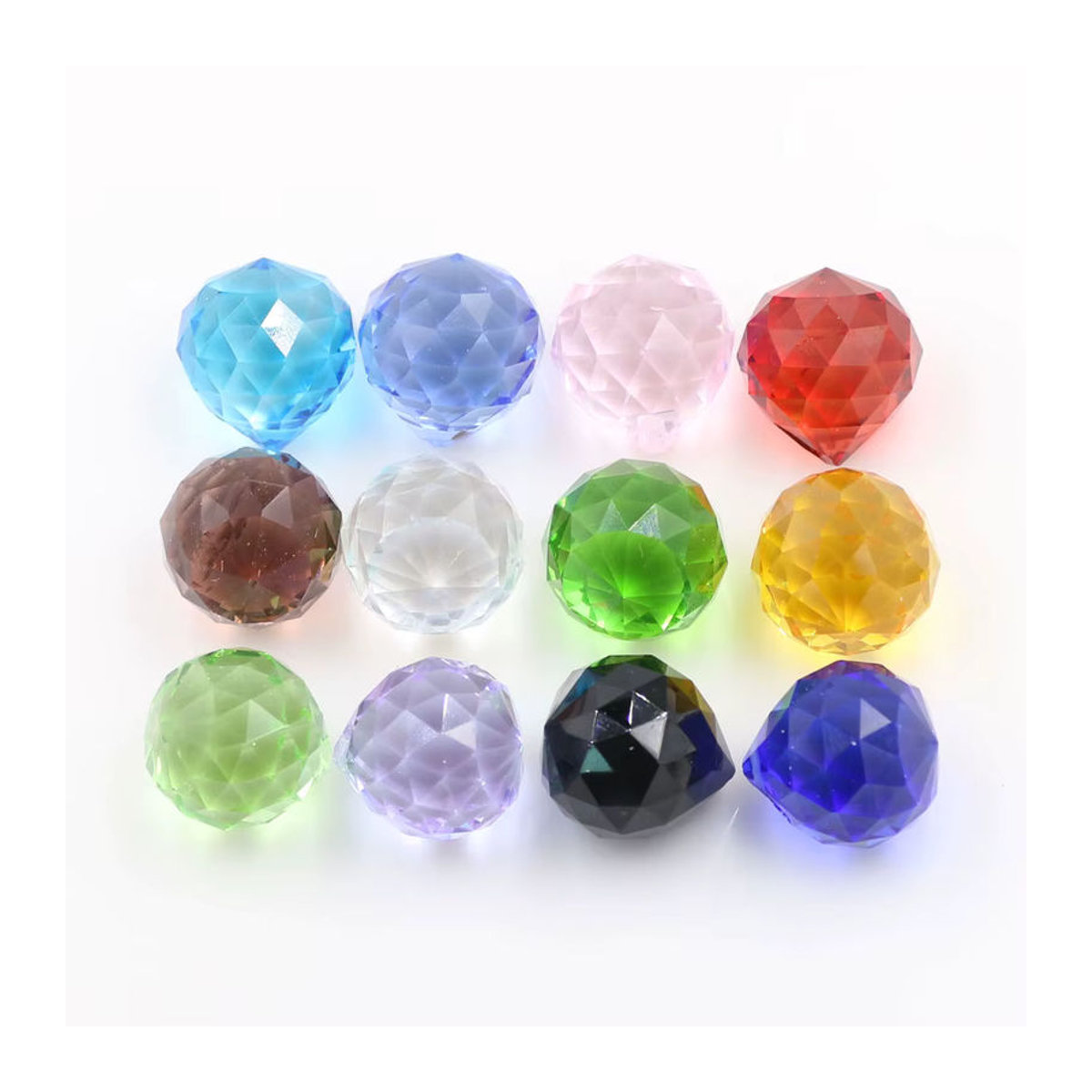 ZHUBI Kristall Glas Kugel Prisma Mehrfarbig Grün 20 mm für Kronleuchter und DIY Dekoration - Bild 3