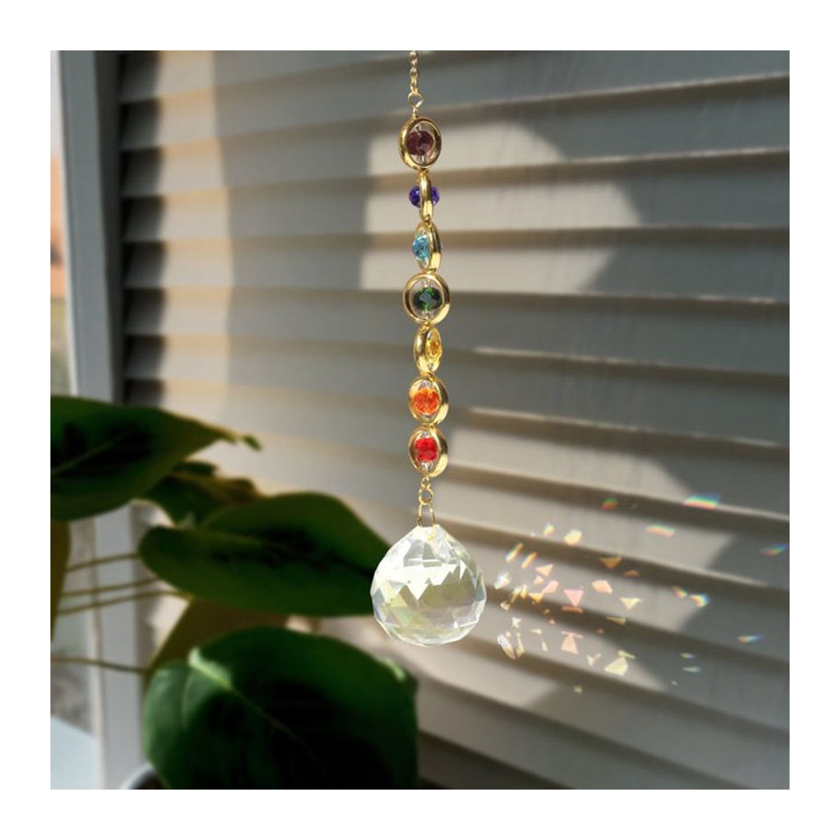ZHUBI Kristall Windspiel aus Glas als hängender Regenbogen Prisma Anhänger in Transparent für Zimmer Balkon und Garten - Bild 1