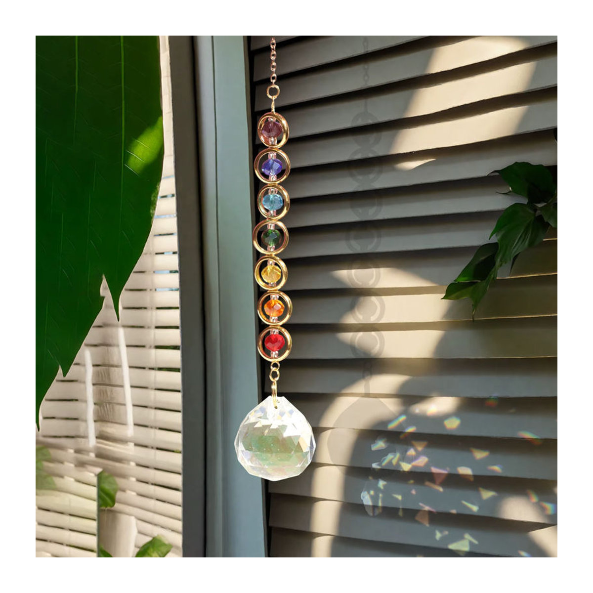 ZHUBI Kristall Windspiel aus Glas als hängender Regenbogen Prisma Anhänger in Transparent für Zimmer Balkon und Garten - Bild 3