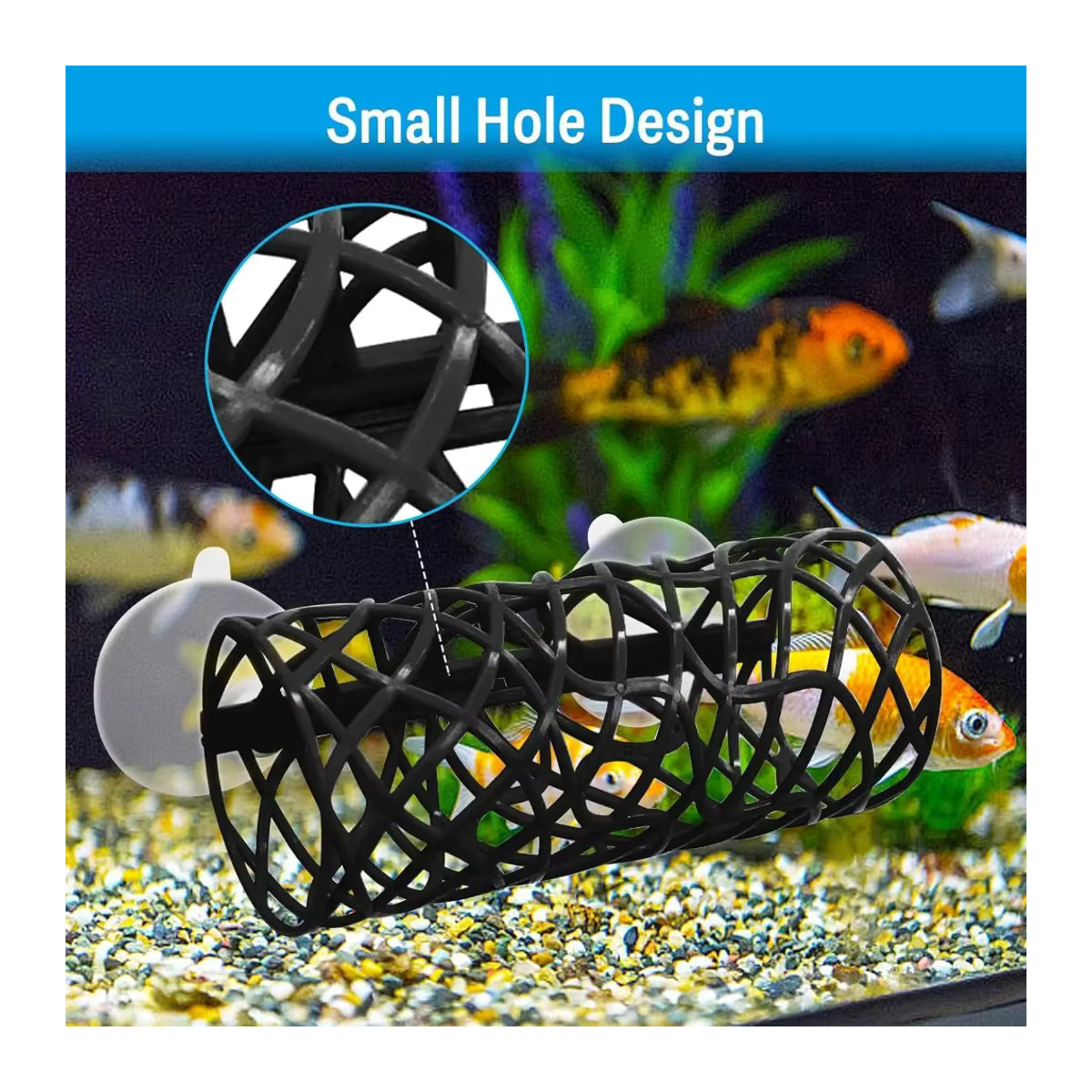 ZHUOJI Betta-Fischversteck mit Hängematte und Hohltunnel in Schwarz für dein Aquarium - Bild 4