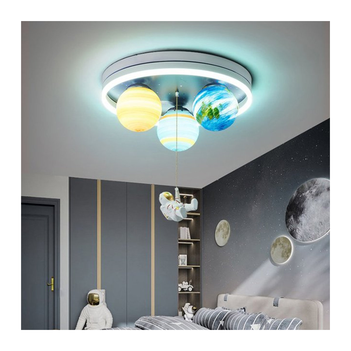 ZIMULONG Astronaut Moderne LED-Deckenleuchte Bunt als Kreative Planetenlampe für Kinderzimmer, Esszimmer oder Arbeitszimmer - Bild 1