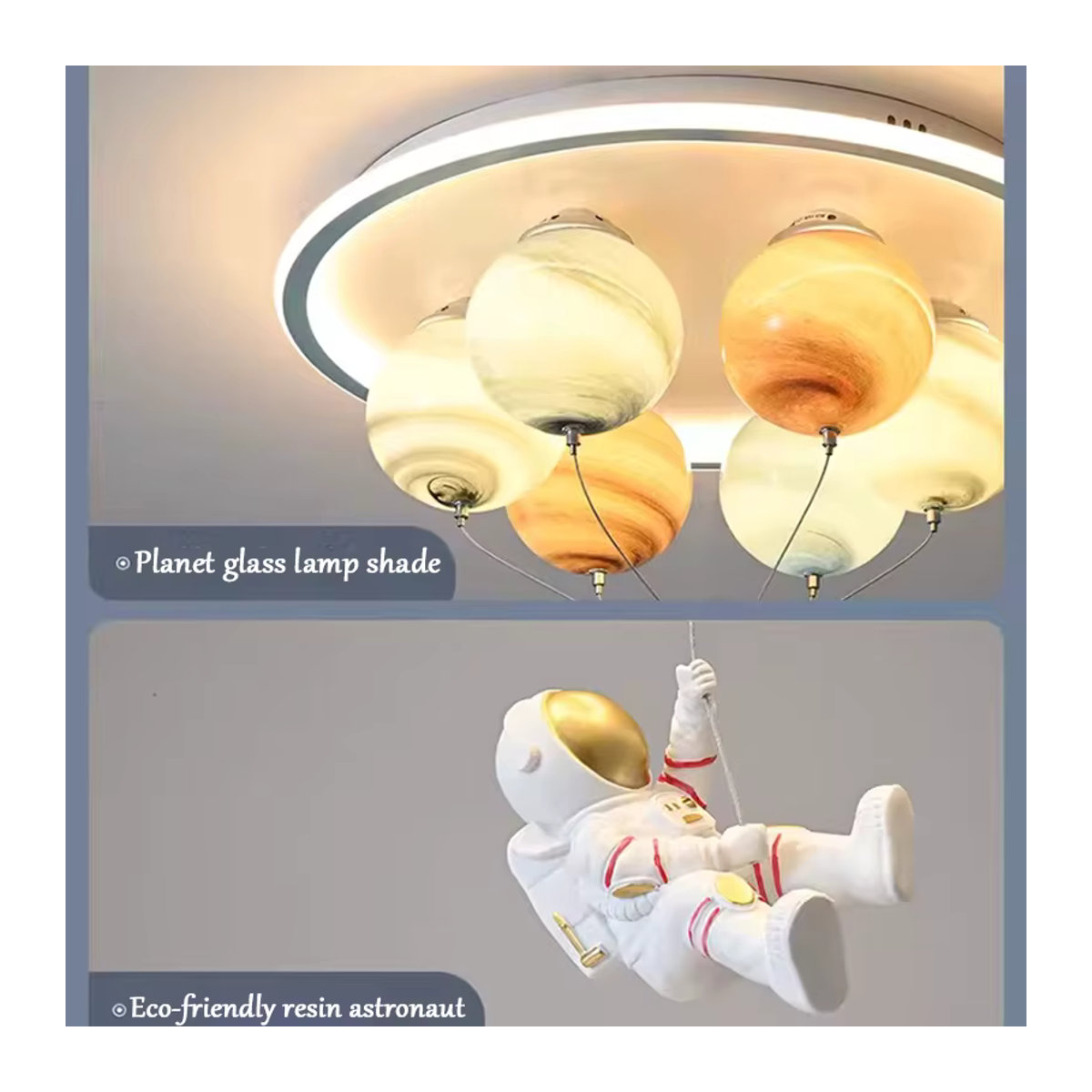 ZIMULONG Astronaut Moderne LED-Deckenleuchte Bunt als Kreative Planetenlampe für Kinderzimmer, Esszimmer oder Arbeitszimmer - Bild 4