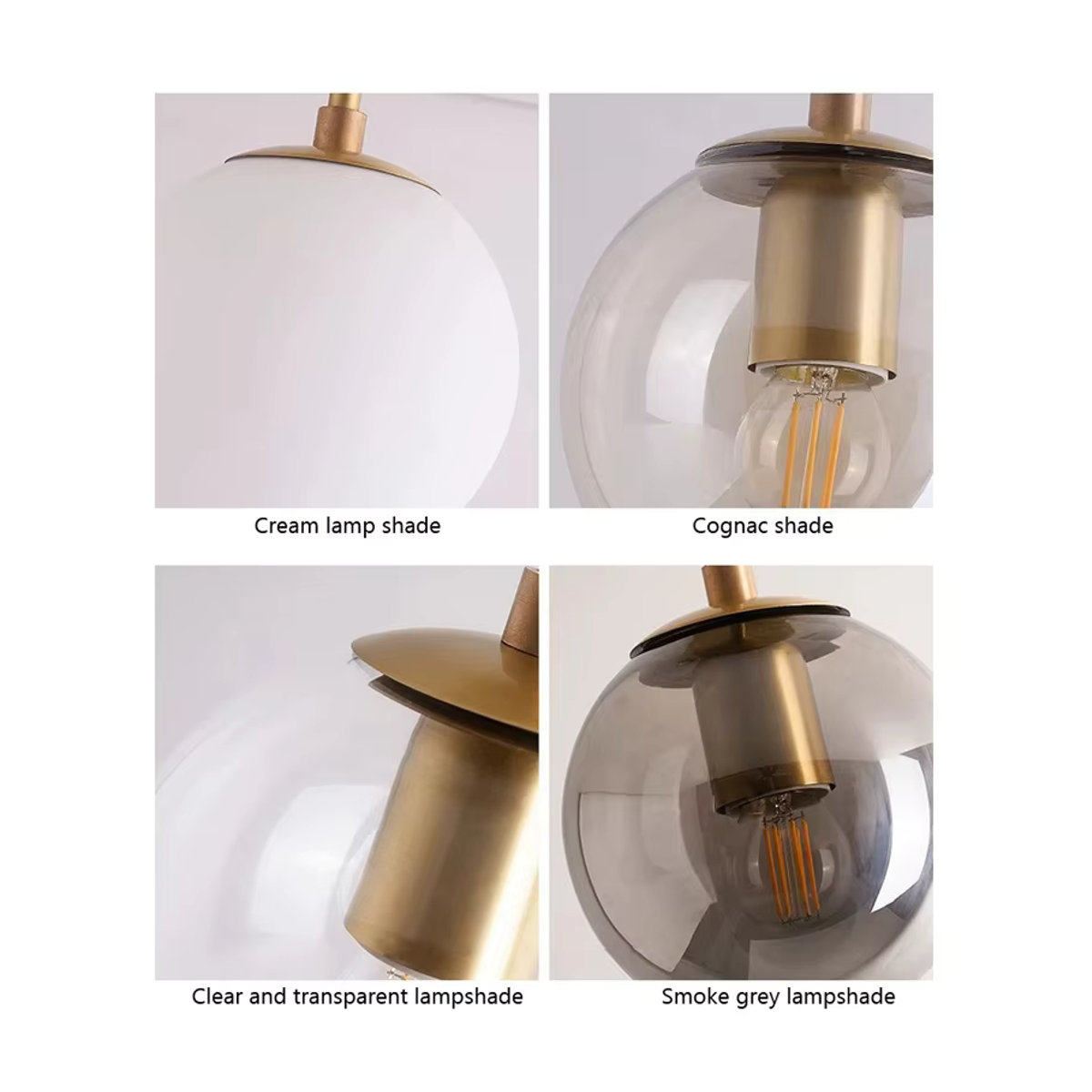 ZIMULONG Deckenlampe Nordic Design aus Glas in Beige mit E27 Fassung, minimalistische runde Glas-Ball Leuchte für Wohnzimmer und Korridor - Bild 3