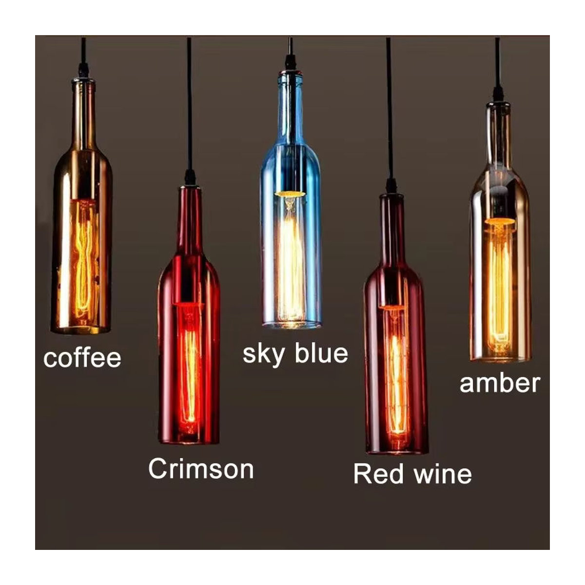 ZIMULONG Kronleuchter im skandinavischen Industrial Design aus buntem Glas für Restaurant und Bar - Bild 3