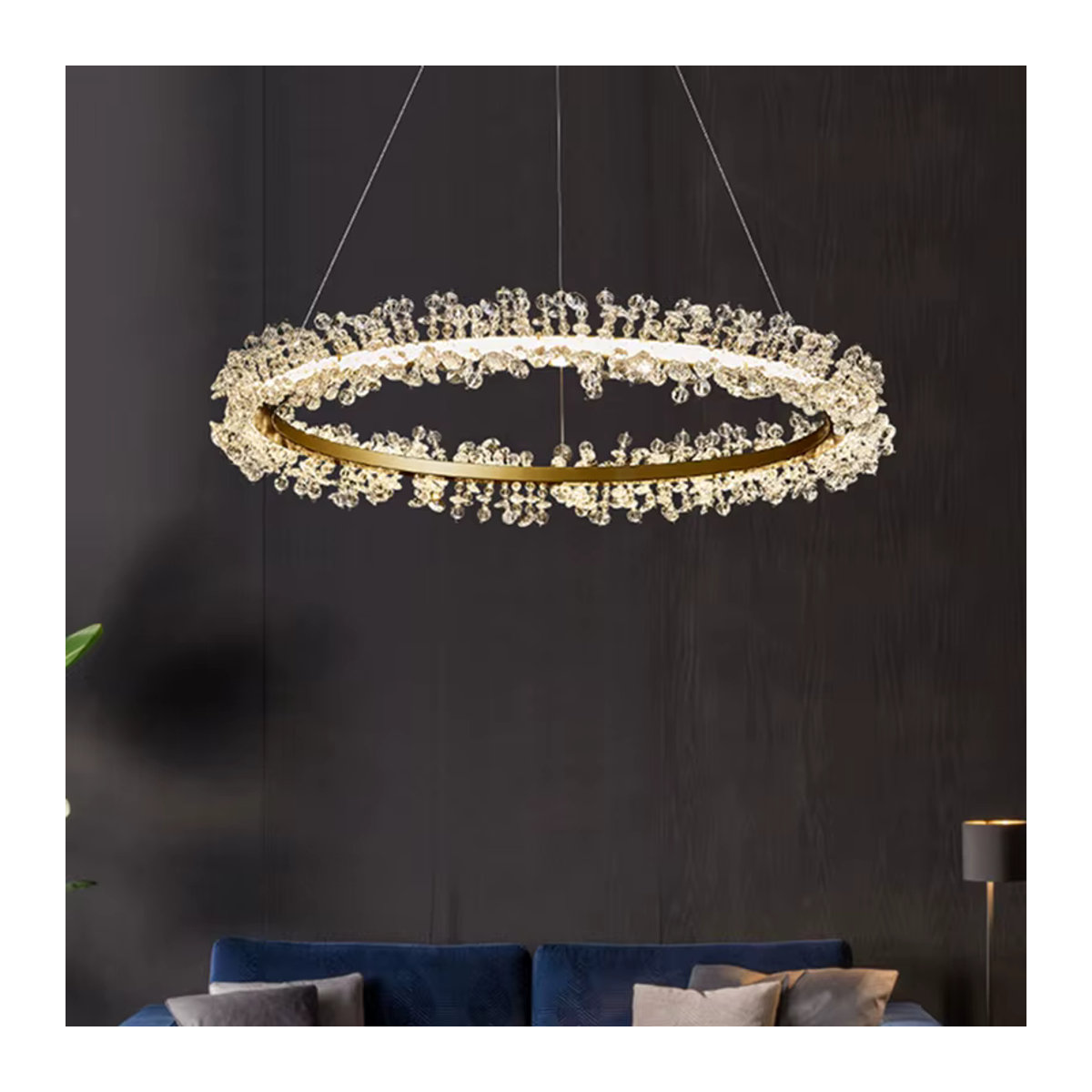 ZIMULONG Modern LED Ring Kronleuchter aus Kristall in Gold für Wohnzimmer und Esszimmer - Bild 2