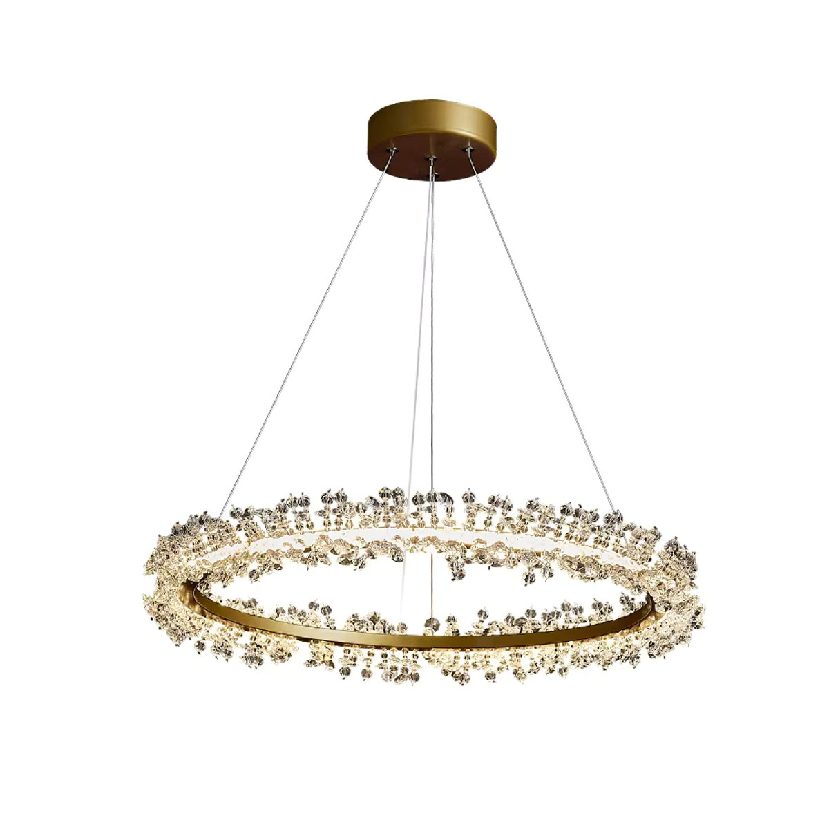 ZIMULONG Modern LED Ring Kronleuchter aus Kristall in Gold für Wohnzimmer und Esszimmer - Bild 5