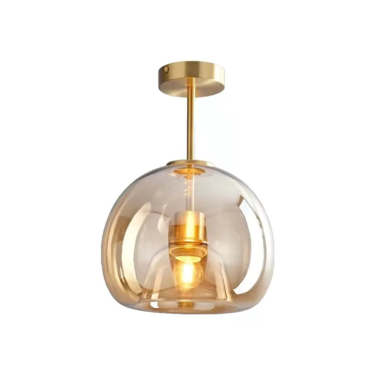 ZIMULONG Nordic Deckenleuchte aus Glas mit E27 Fassung, minimalistisches und modernes Design für Wohnzimmer, Flur oder Korridor - Bild 4