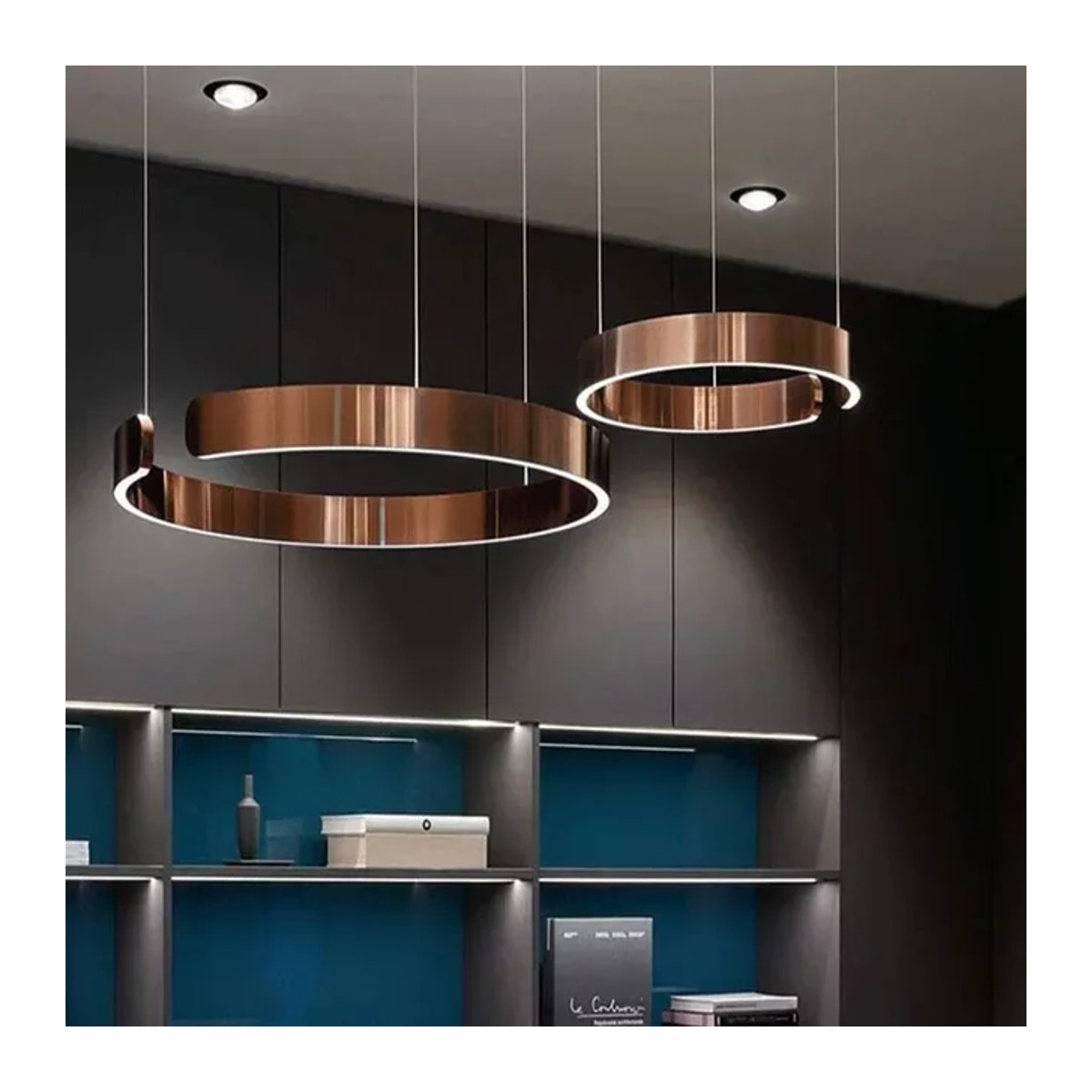 ZIMULONG Pendelleuchte Minimalistische Kreisringe als hängende Deckenleuchte für Wohnzimmer und Treppenhäuser - Bild 1