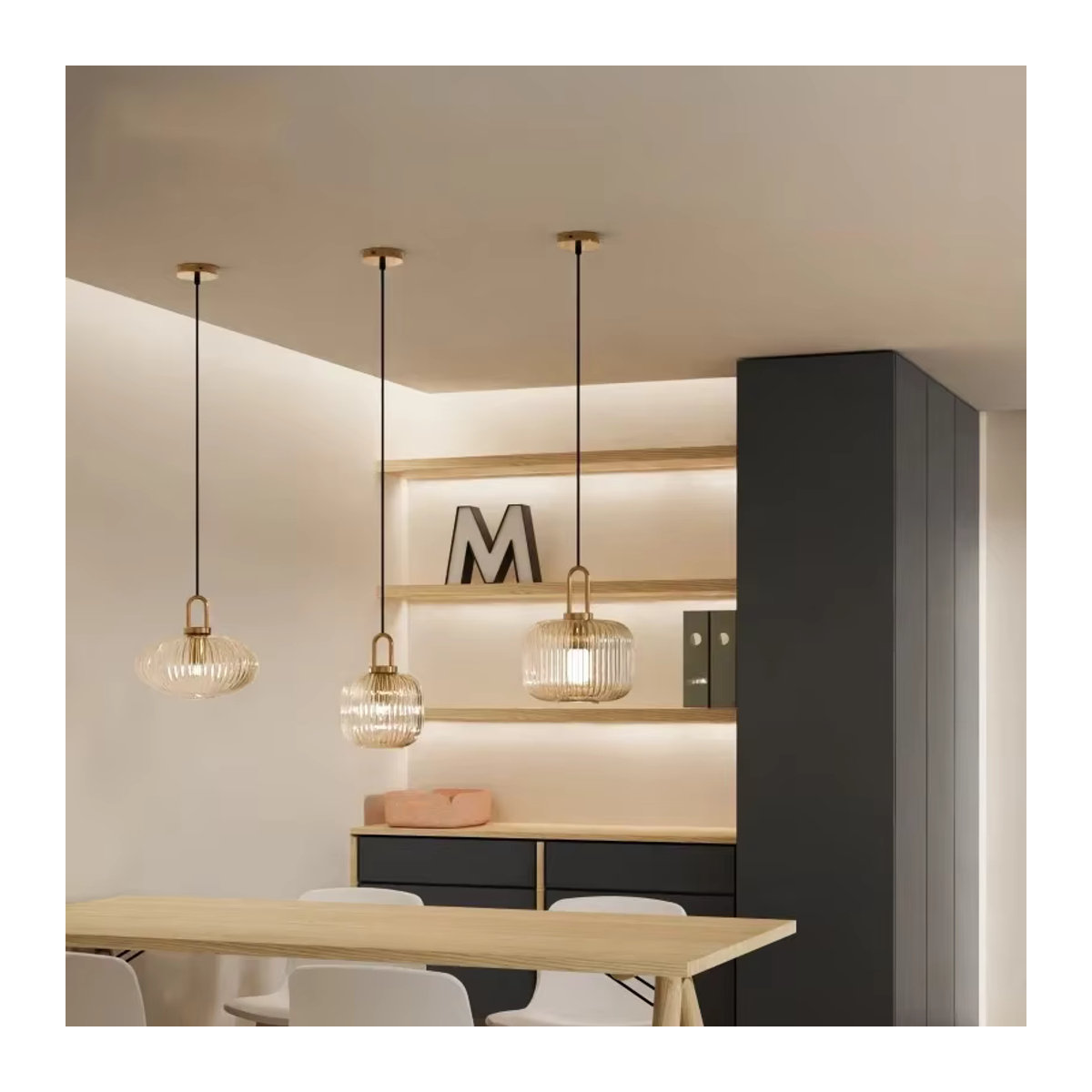 Zimulong Pendelleuchte Nordic Design aus Glas mit LED für modernes Schlafzimmer - Bild 2