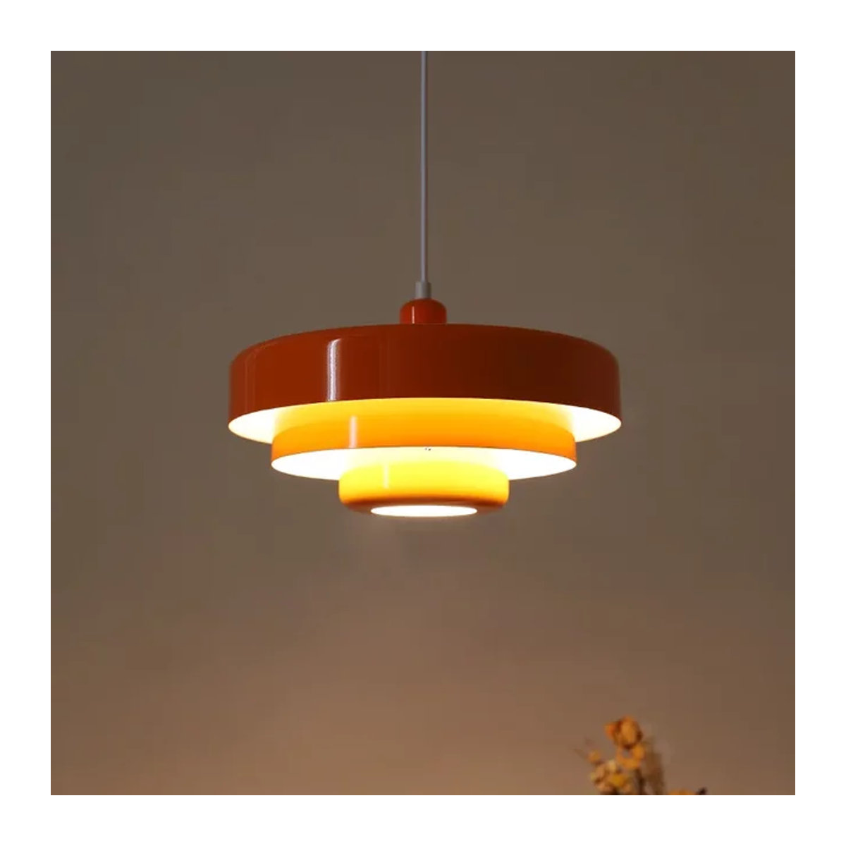 ZIMULONG Retro Kronleuchter in Orange und Bunt im mittelalterischen dänischen Design als Pendelleuchte für Restaurant, Café oder Wohnbereich - Bild 1