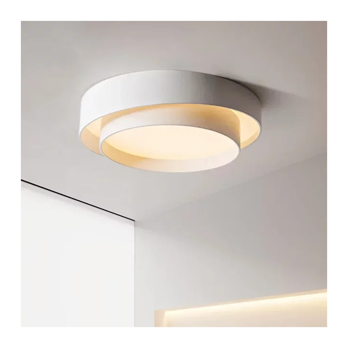 ZIMULONG Skandinavische LED Deckenleuchte im minimalistischen Design aus Acryl für Wohnzimmer und Schlafzimmer in Weiß, Schwarz oder Grau - Bild 1