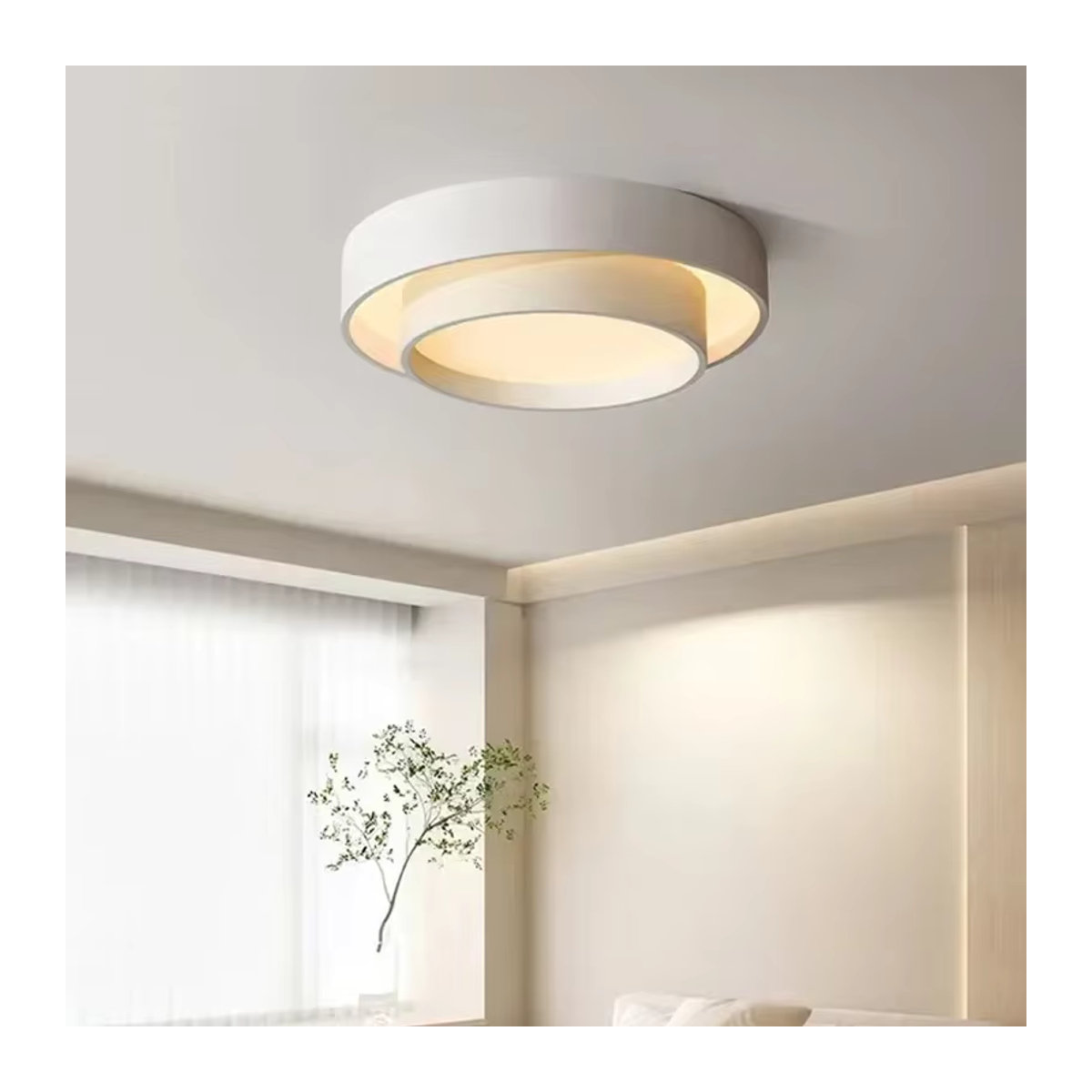 ZIMULONG Skandinavische LED Deckenleuchte im minimalistischen Design aus Acryl für Wohnzimmer und Schlafzimmer in Weiß, Schwarz oder Grau - Bild 2