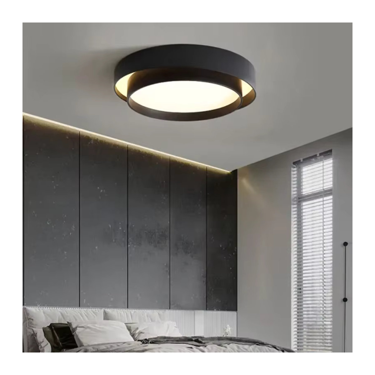 ZIMULONG Skandinavische LED Deckenleuchte im minimalistischen Design aus Acryl für Wohnzimmer und Schlafzimmer in Weiß, Schwarz oder Grau - Bild 5