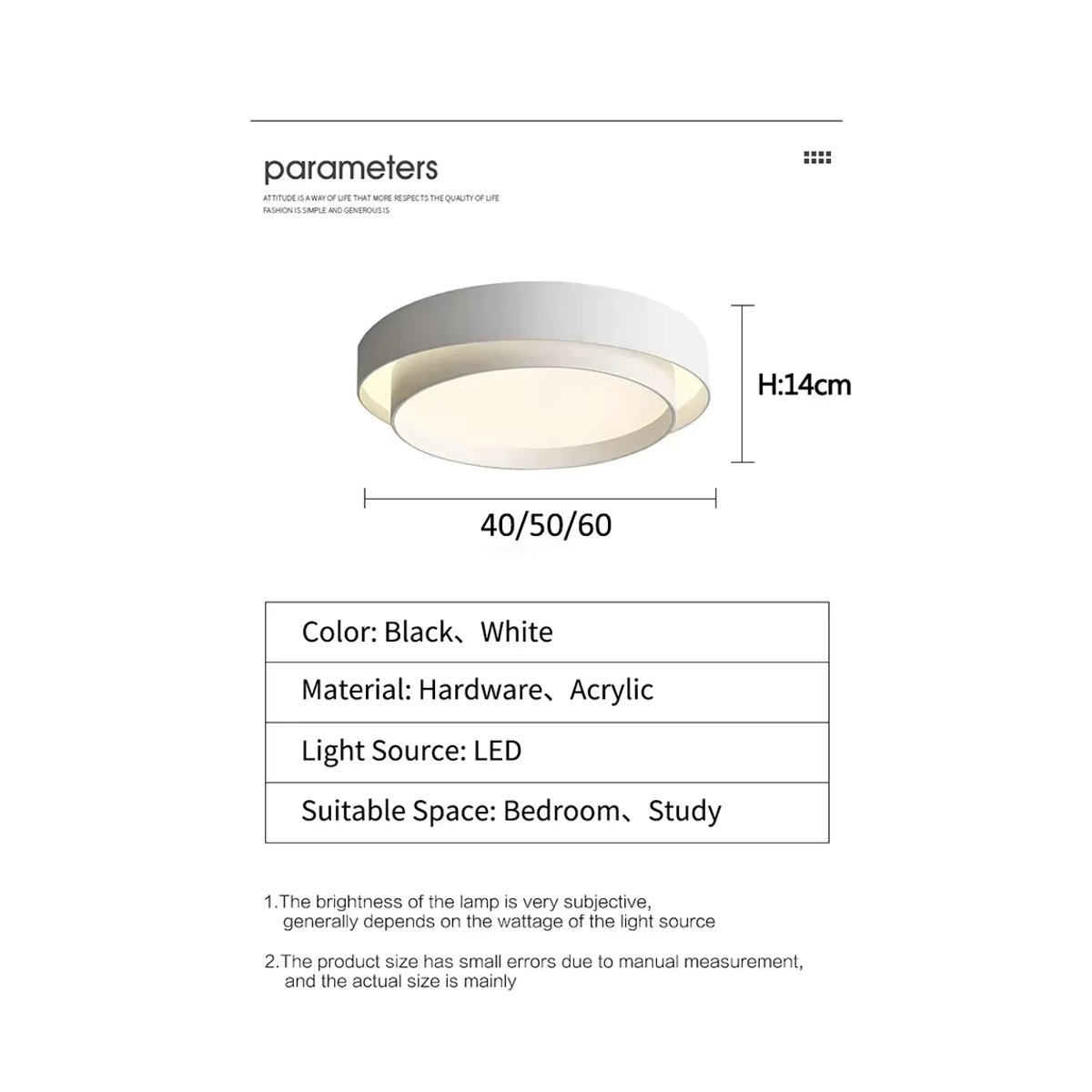 ZIMULONG Skandinavische LED Deckenleuchte im minimalistischen Design aus Acryl für Wohnzimmer und Schlafzimmer in Weiß, Schwarz oder Grau - Bild 6