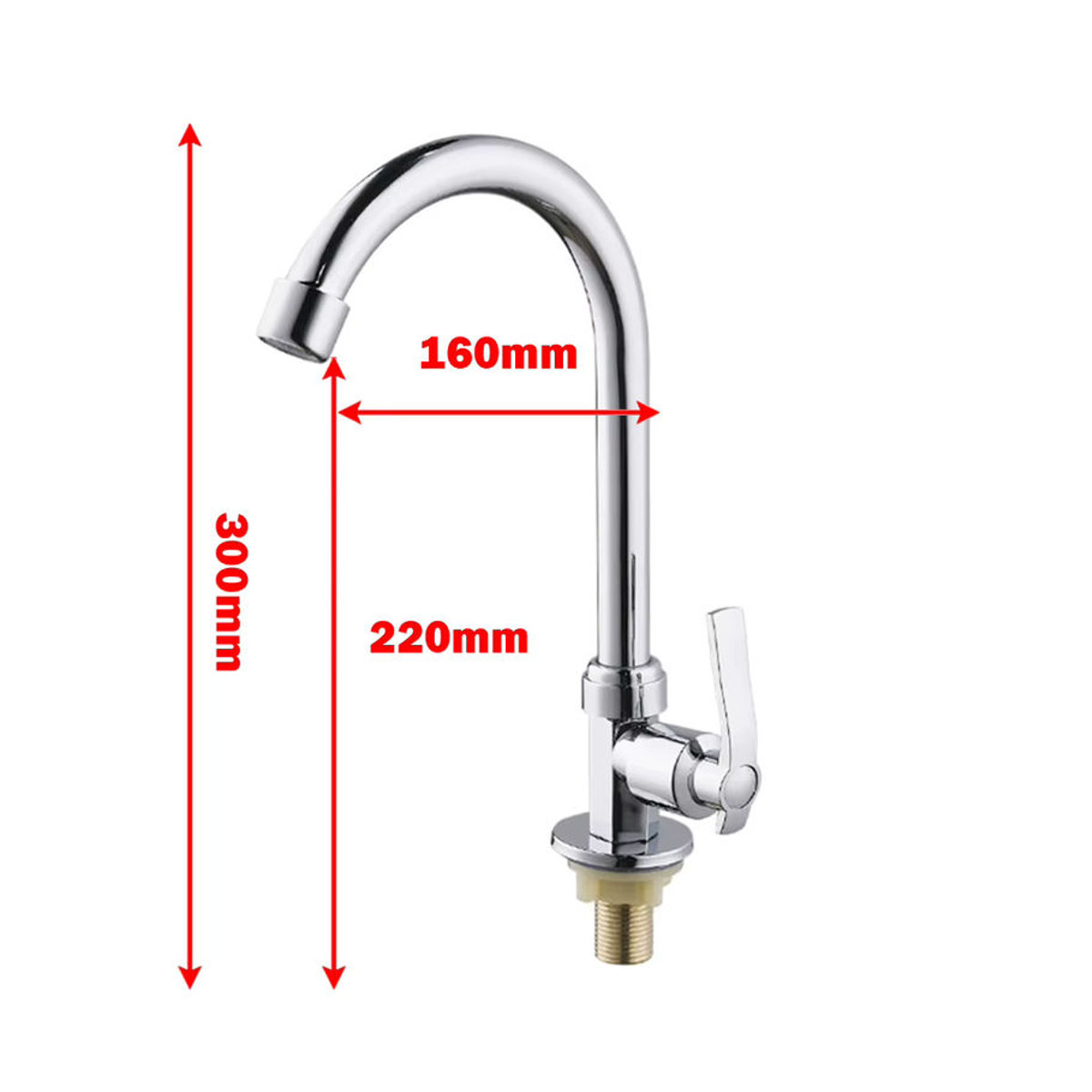 Ziny Einhebelmischer Küchenwasserhahn mit Schwenkauslauf in Chrom aus Metall - Bild 4