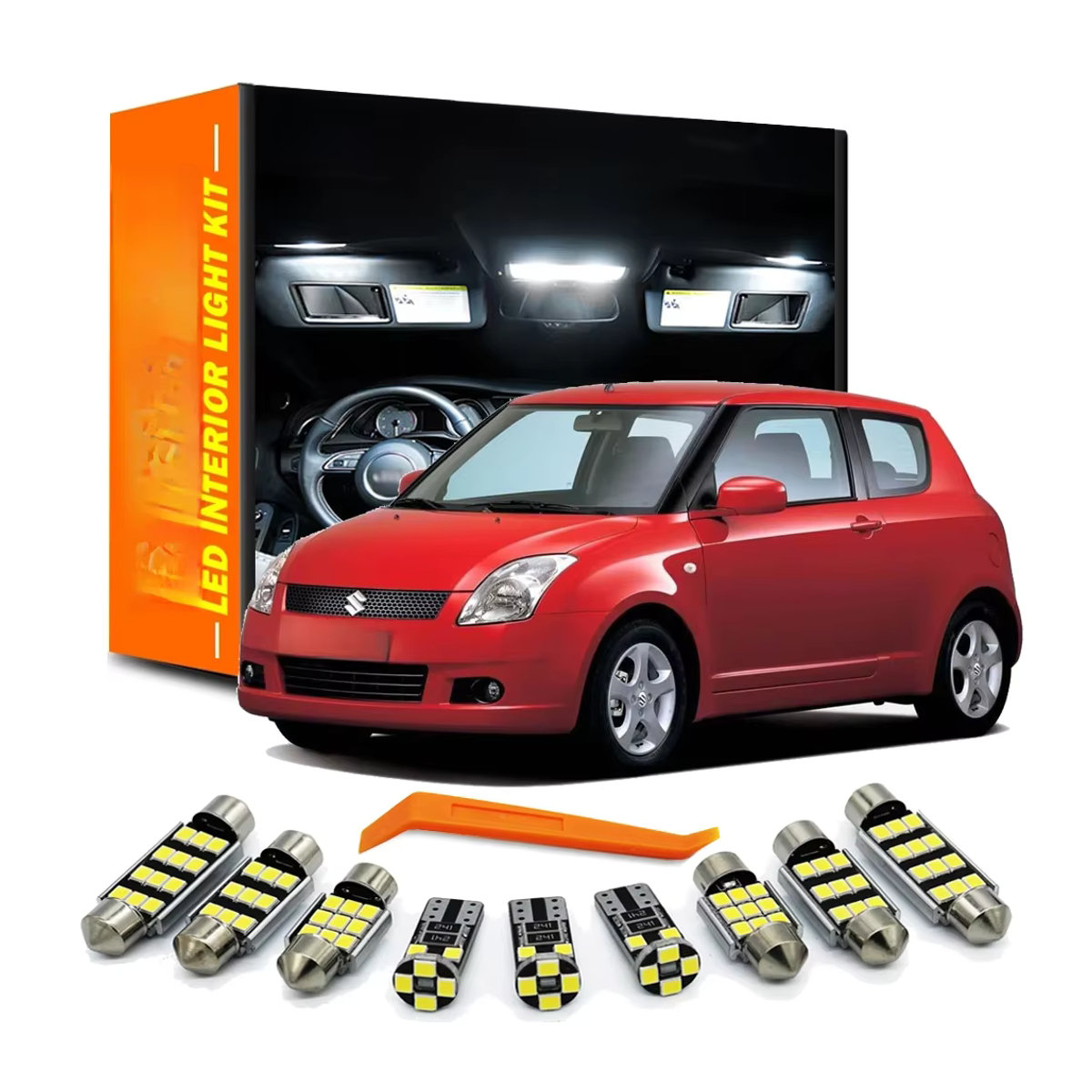 ZITWO 8er LED Innenraumbeleuchtungs-Set für Suzuki Swift 2004 bis 2009 mit Canbus-System für Dachleuchten, Kartenleuchten und Kofferraumbeleuchtung - Bild 2