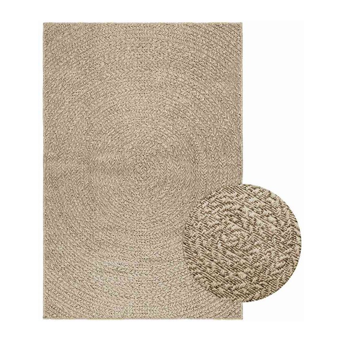 ZIZUR Teppich in Beige im Jute-Look für Innen und Außen, B/T: 120 x 170 cm - Bild 1