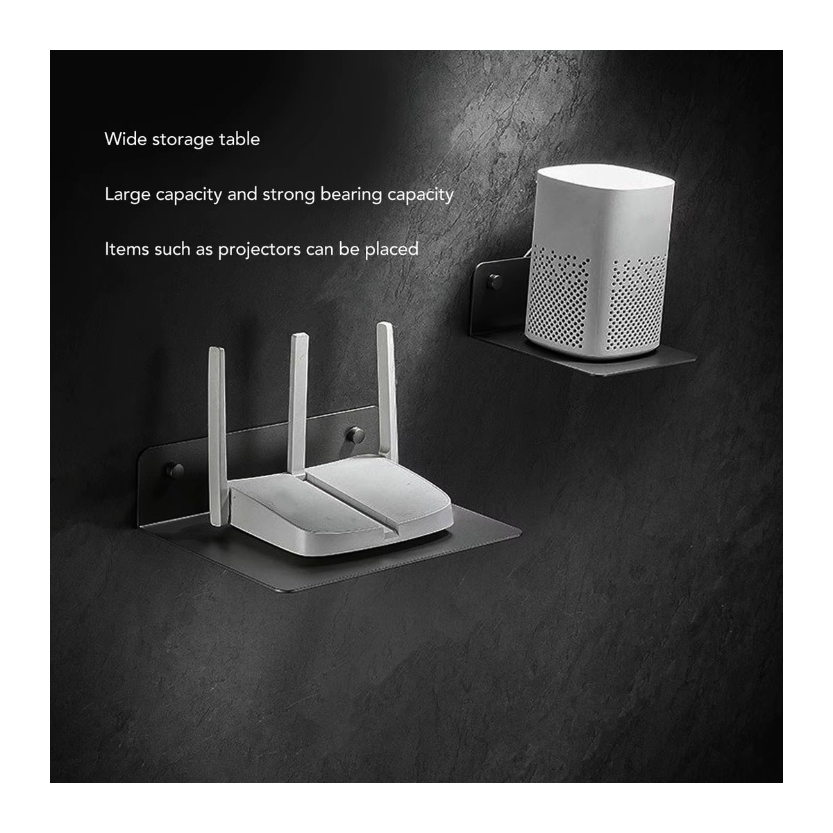 ZJCHAO HiFi-Rack aus Metall in Schwarz für Router, TV-Bildschirm und Projektor im minimalistischen Design - Bild 2