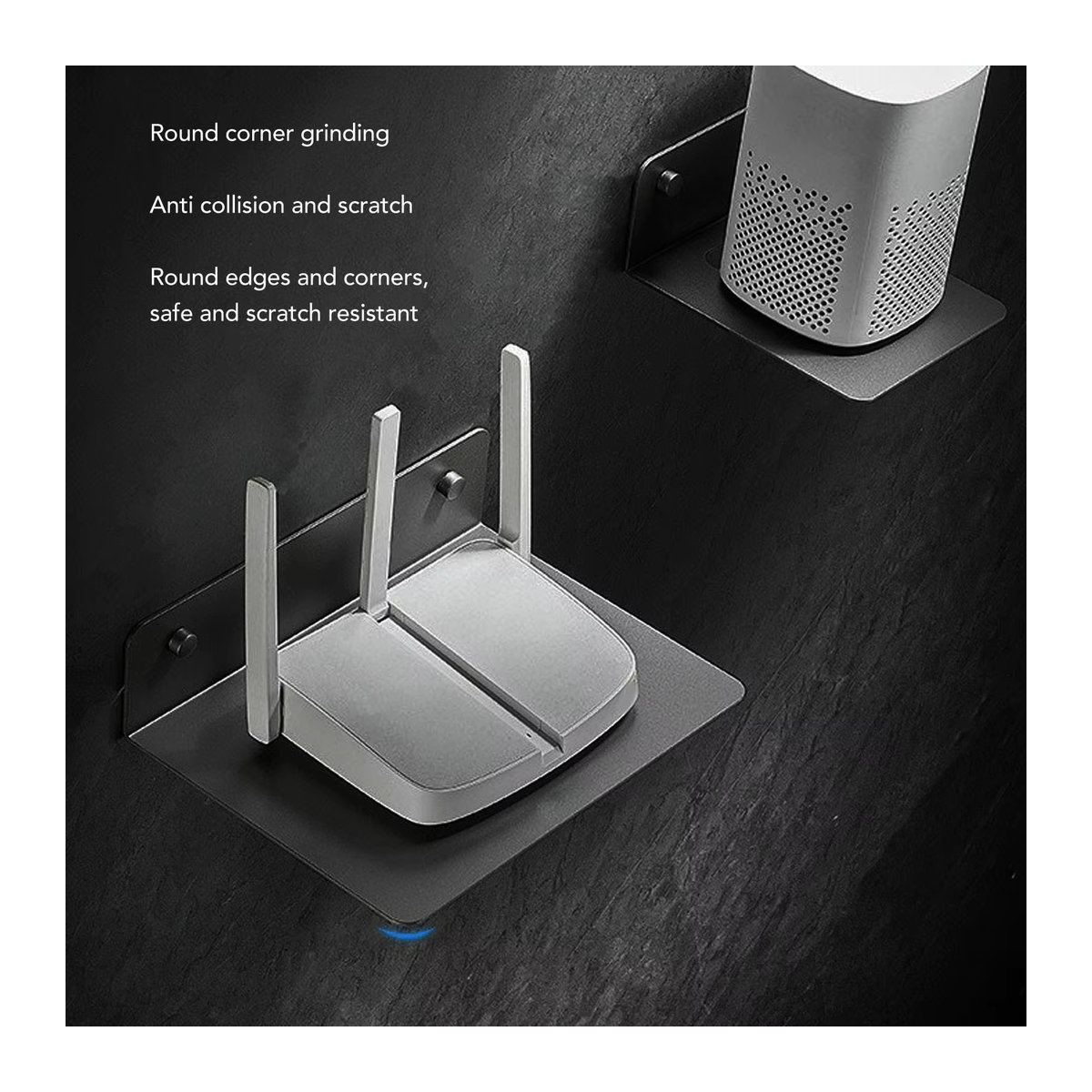 ZJCHAO HiFi-Rack aus Metall in Schwarz für Router, TV-Bildschirm und Projektor im minimalistischen Design - Bild 3