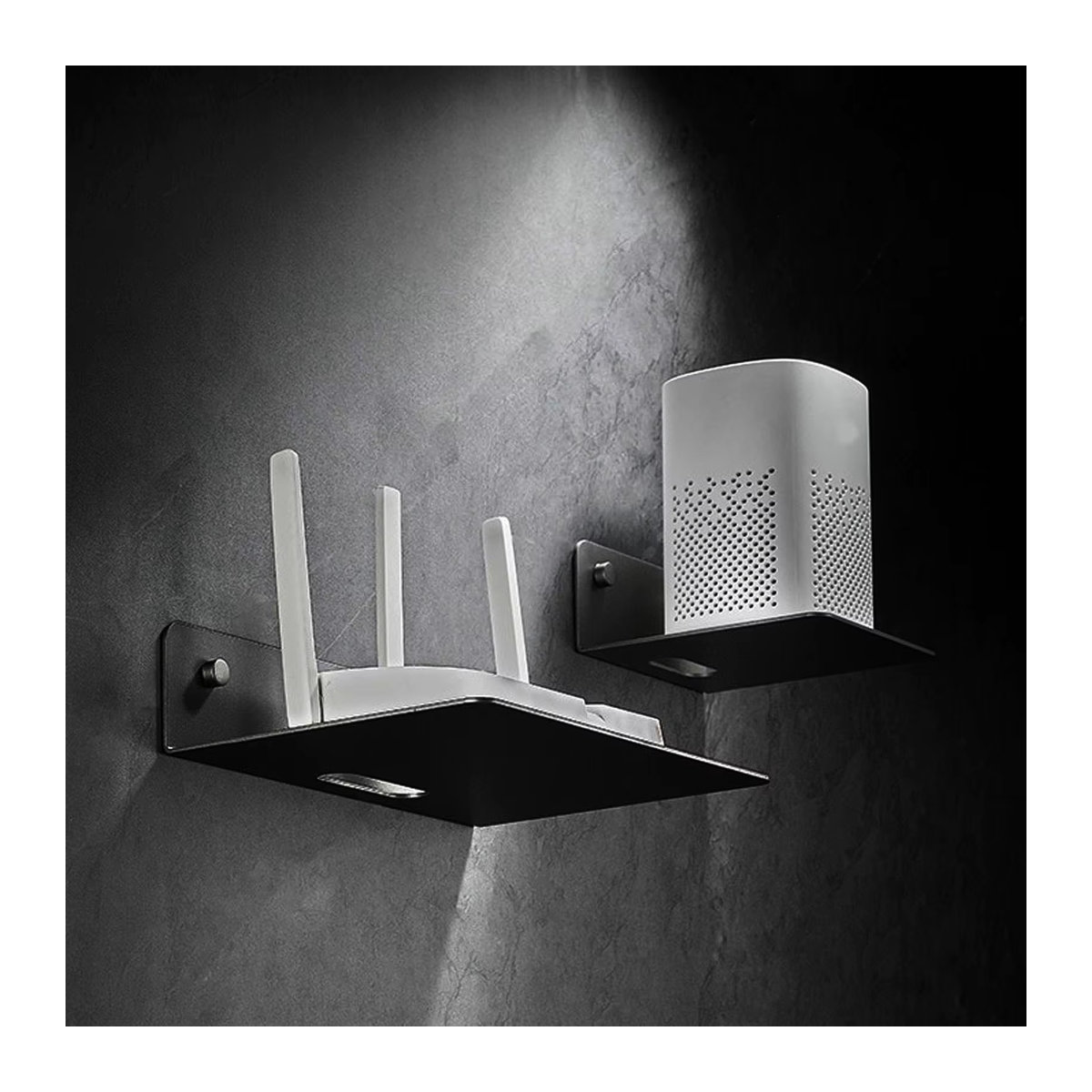 ZJCHAO HiFi-Rack aus Metall in Schwarz für Router, TV-Bildschirm und Projektor im minimalistischen Design - Bild 4