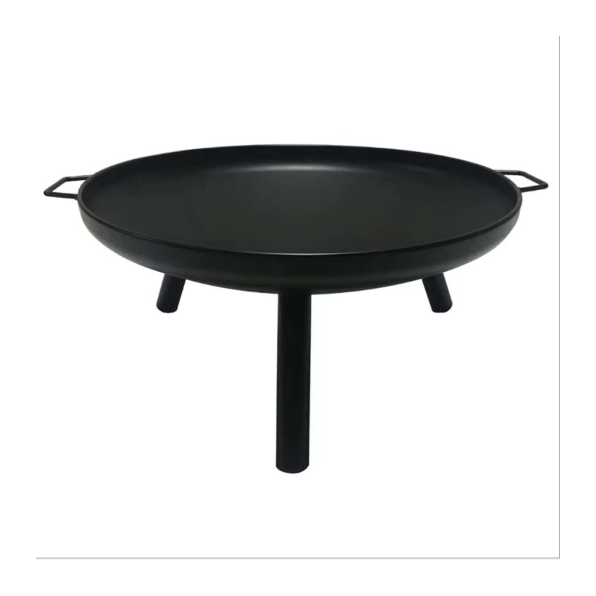 ZJMZYM 24-Zoll Feuerschale in Schwarz mit Grillzange und Gusseisenbeinen für Garten, Camping und Terrasse - Bild 2