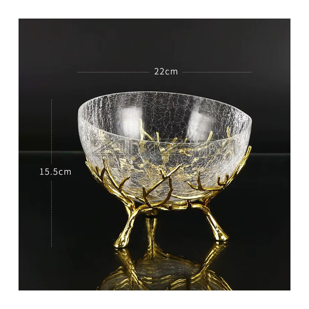 ZJMZYM Dekorative Glas Obstschale in Gold und Transparent, Rundes Tablett für Snacks und Süßigkeiten - Bild 2