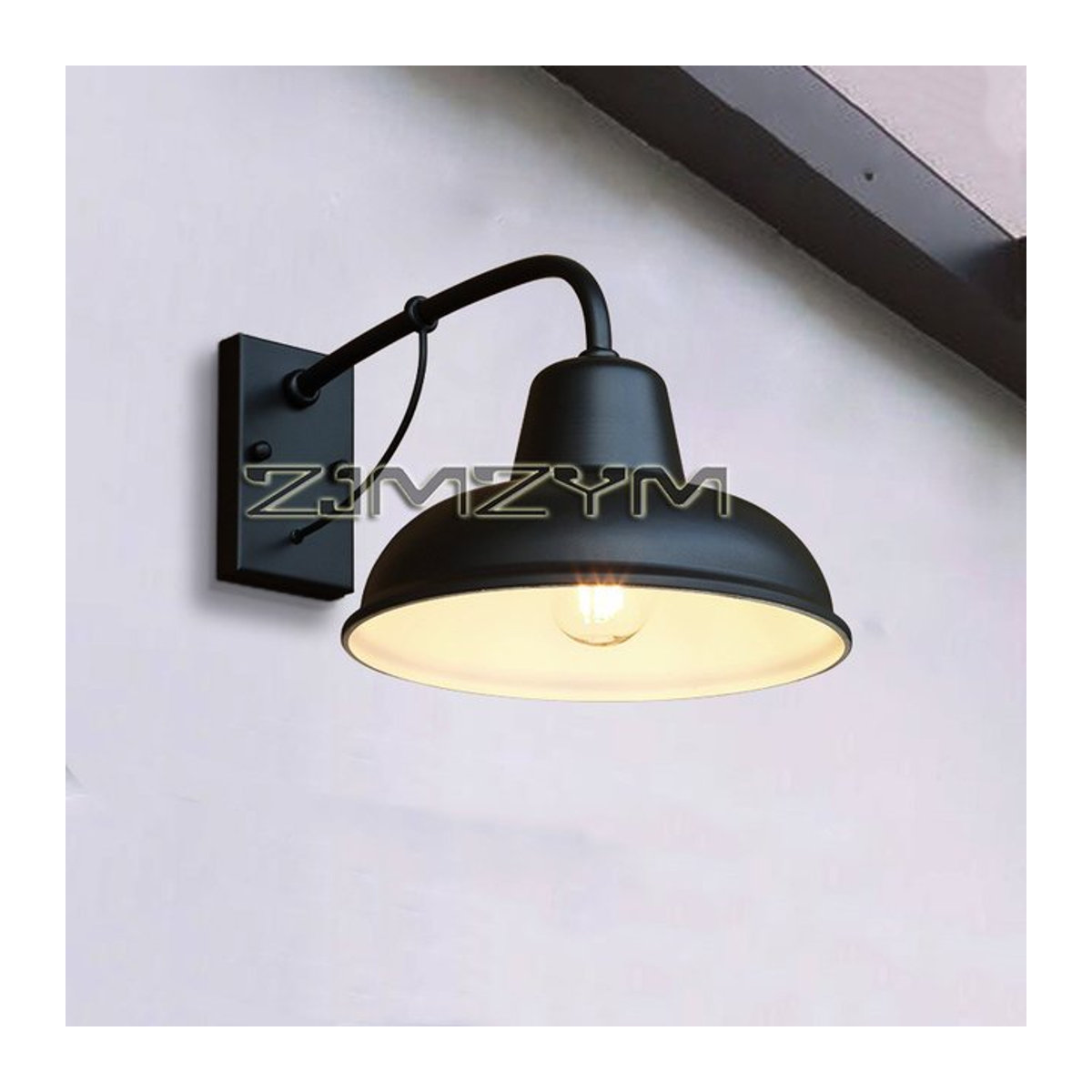 ZJMZYM LED Outdoor Wandleuchte aus Gusseisen im Retro Industrial Design, Schwarz - Bild 1