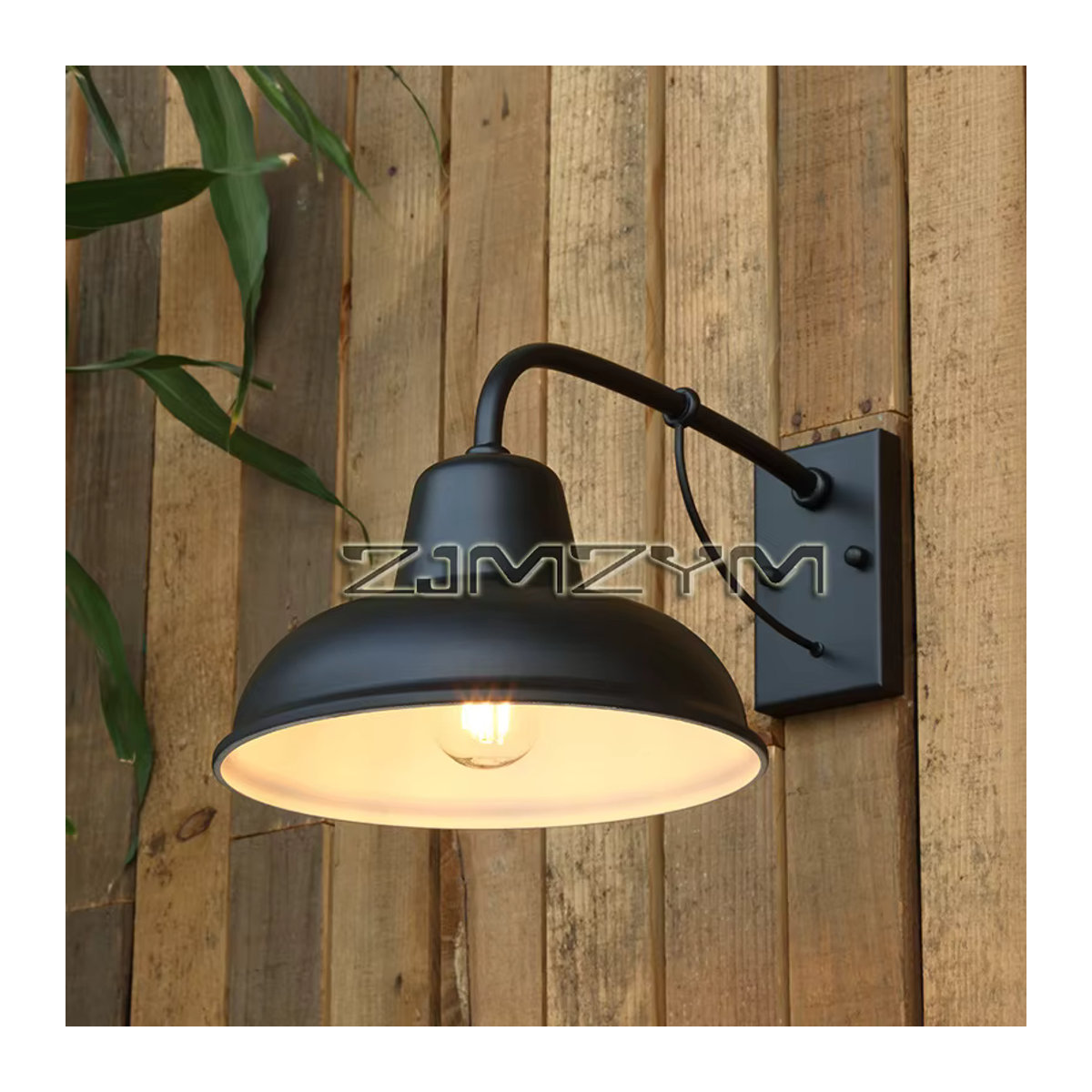ZJMZYM LED Outdoor Wandleuchte aus Gusseisen im Retro Industrial Design, Schwarz - Bild 2