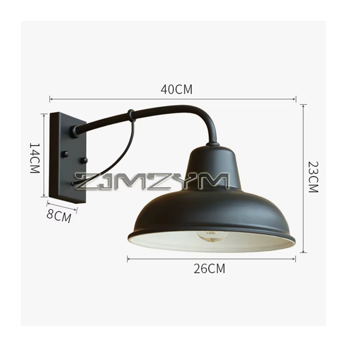ZJMZYM LED Outdoor Wandleuchte aus Gusseisen im Retro Industrial Design, Schwarz - Bild 3