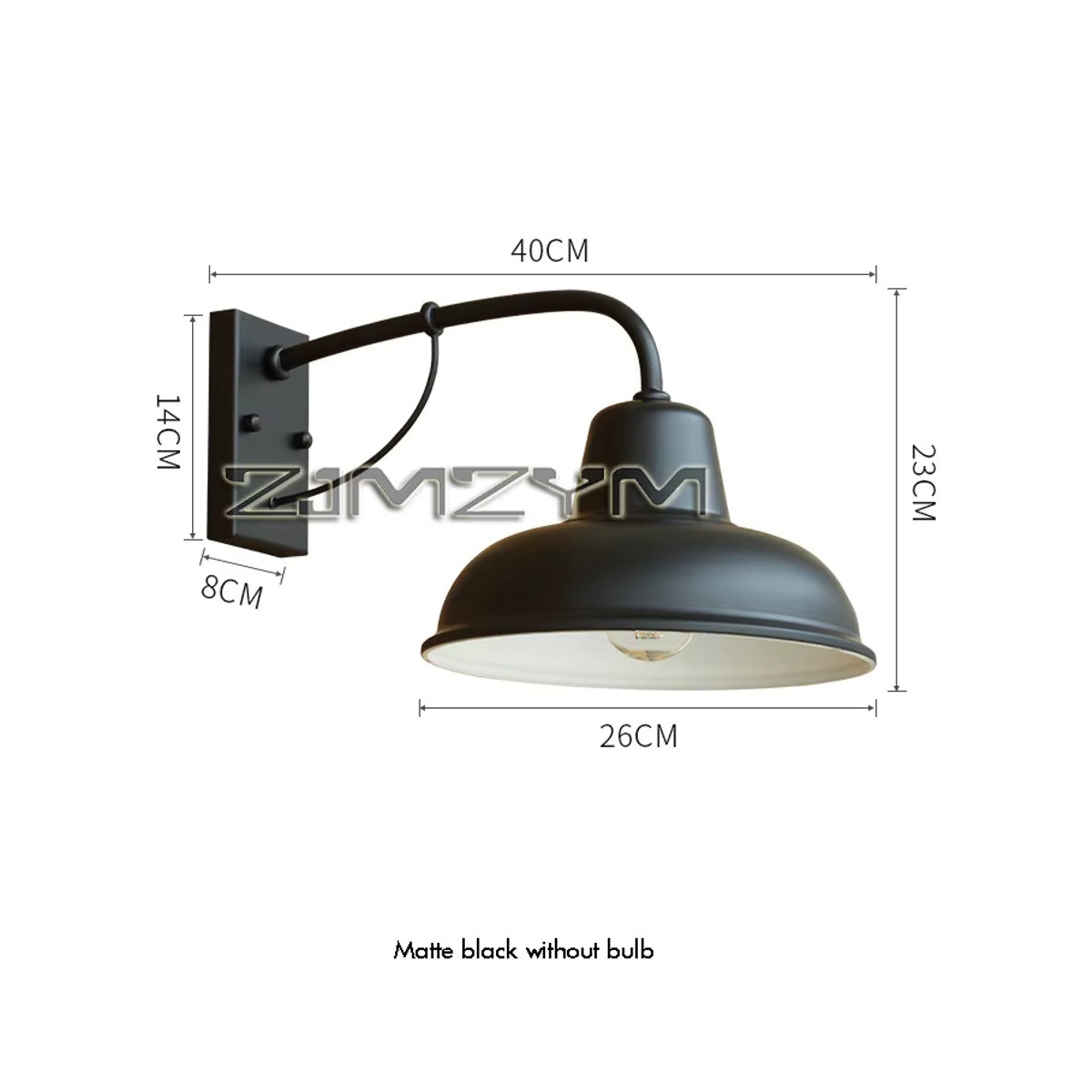 ZJMZYM LED Outdoor Wandleuchte aus Gusseisen im Retro Industrial Design, Schwarz - Bild 4