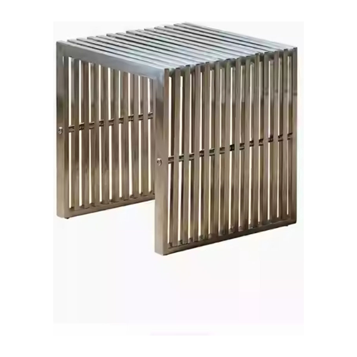 ZJMZYM Minimalistische Bank aus Edelstahl als niedriger Hocker für das Wohnzimmer und als Schuhhocker - Bild 1