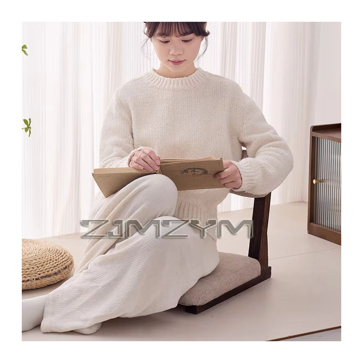 ZJMZYM Minimalistisches Tatami Bodenkissen Sofa Set als Lazy Sofa Liege für dein Wohnzimmer in Beige oder Grau - Bild 2