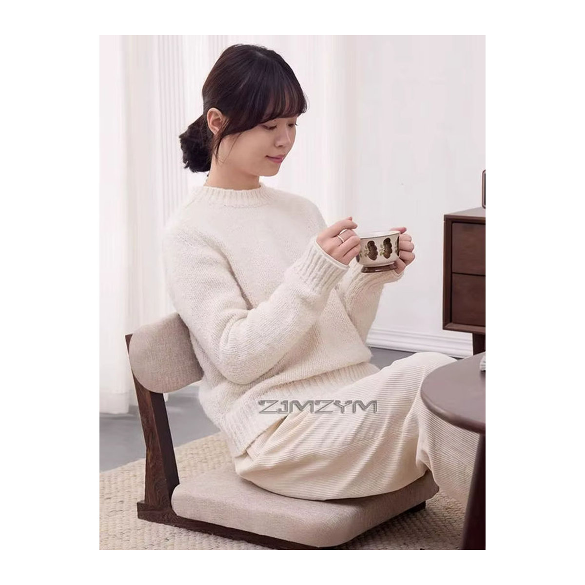 ZJMZYM Minimalistisches Tatami Bodenkissen Sofa Set als Lazy Sofa Liege für dein Wohnzimmer in Beige oder Grau - Bild 4