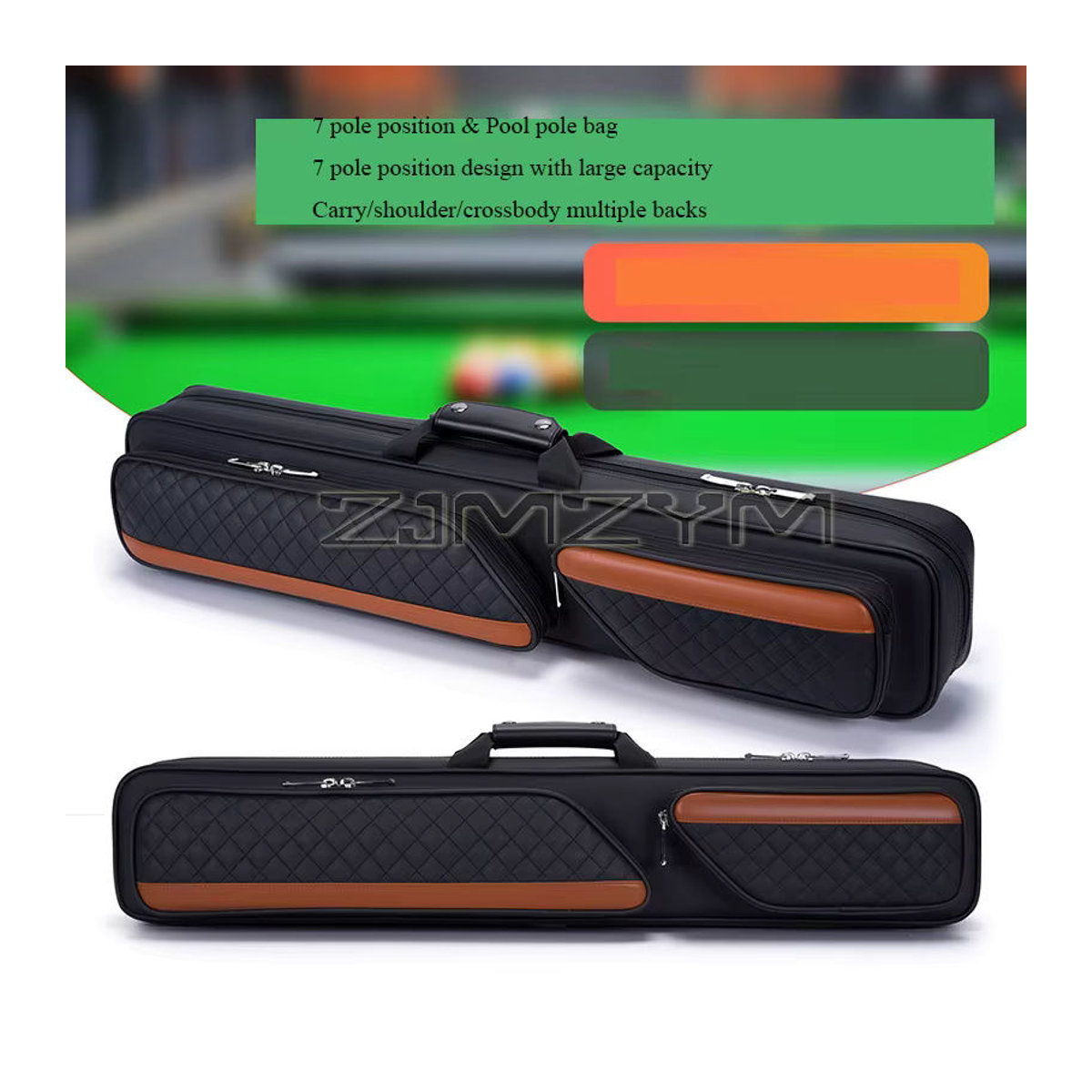ZJMZYM Snooker Pool Queue Tasche für 1/2 Billardstäbe, Staubdichte Schutztasche in Schwarz - Bild 3