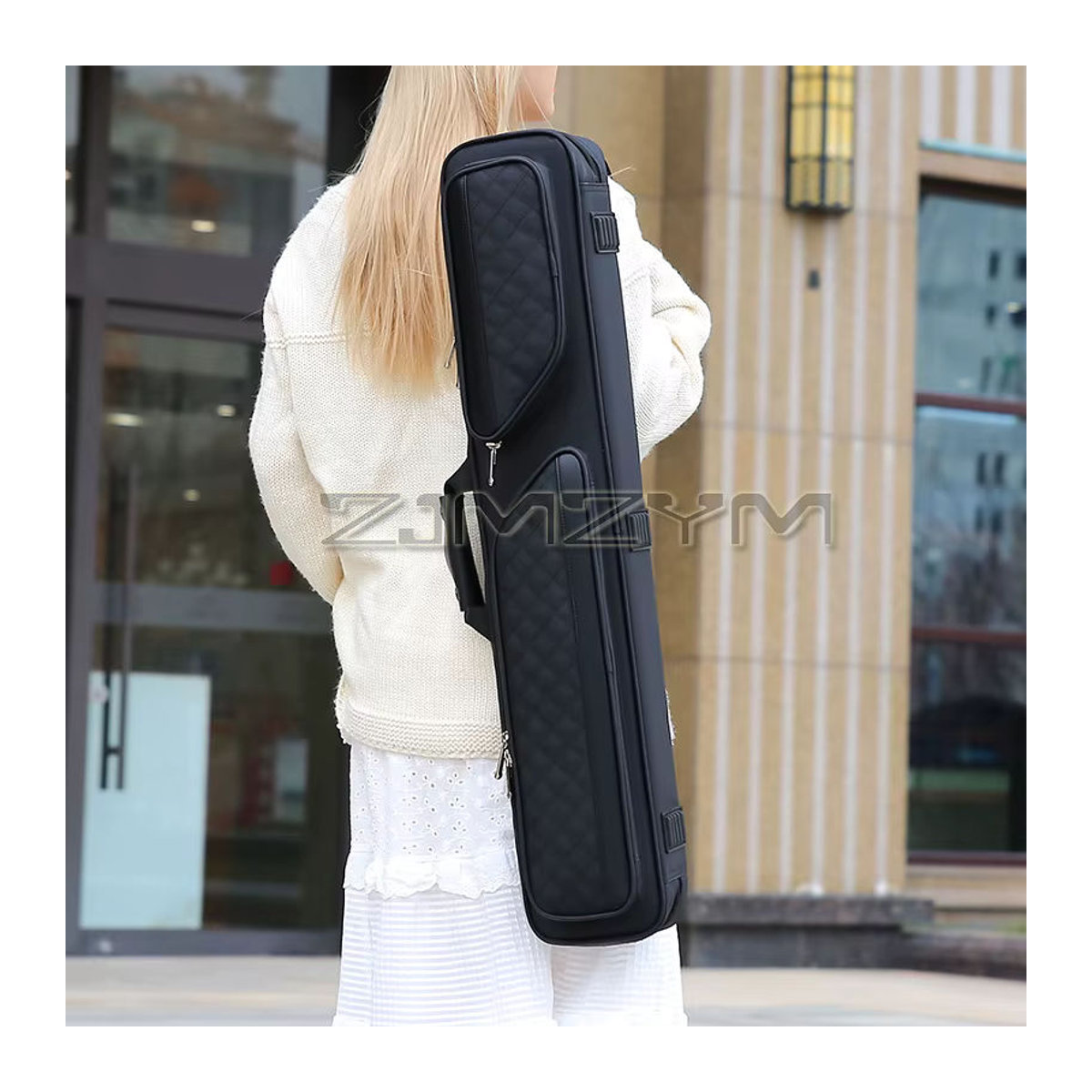 ZJMZYM Snooker Pool Queue Tasche für 1/2 Billardstäbe, Staubdichte Schutztasche in Schwarz - Bild 5