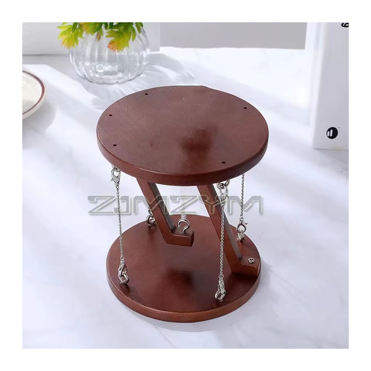 ZJMZYM Tensegrity Struktur Schwebender Tisch aus Holz in Braun als minimalistisches Desktop Ornament für Büro und Wohnzimmer - Bild 2