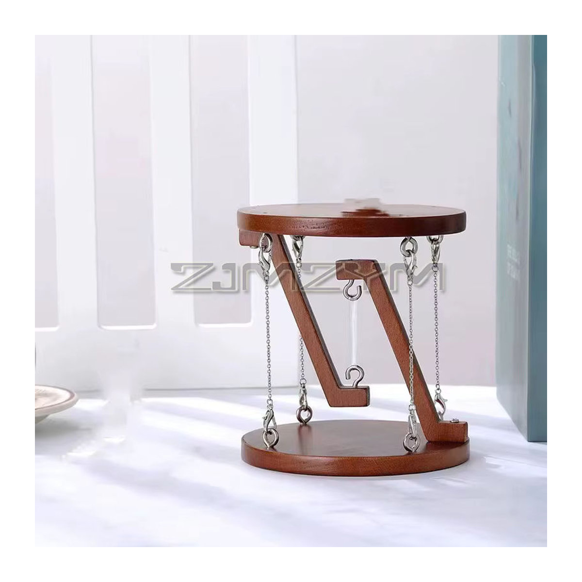 ZJMZYM Tensegrity Struktur Schwebender Tisch aus Holz in Braun als minimalistisches Desktop Ornament für Büro und Wohnzimmer - Bild 3