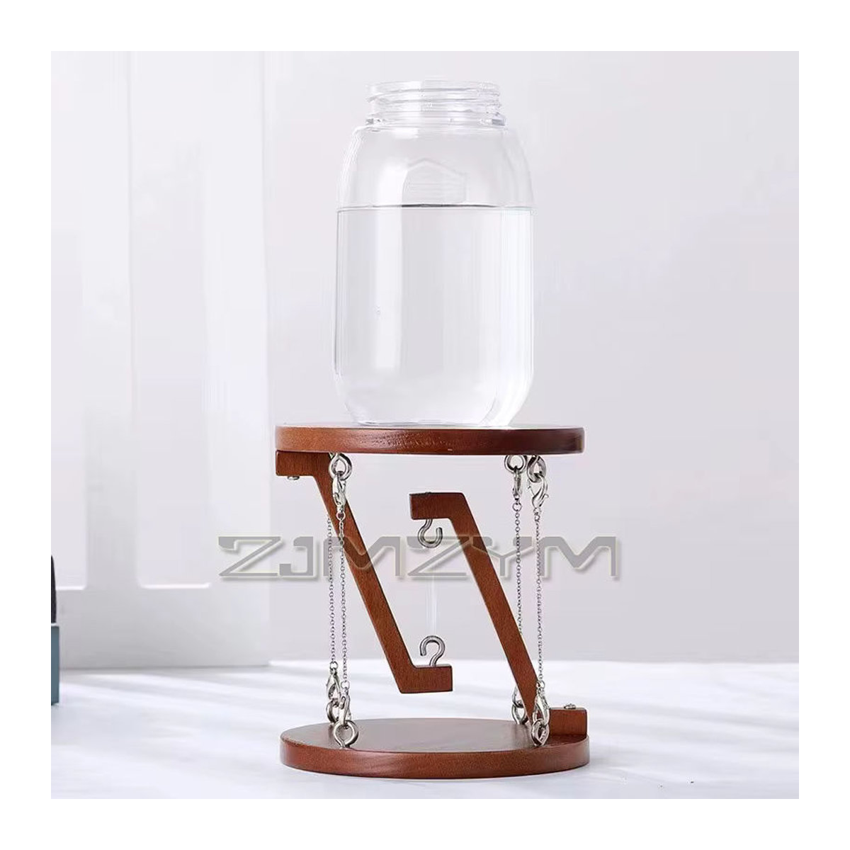 ZJMZYM Tensegrity Struktur Schwebender Tisch aus Holz in Braun als minimalistisches Desktop Ornament für Büro und Wohnzimmer - Bild 4
