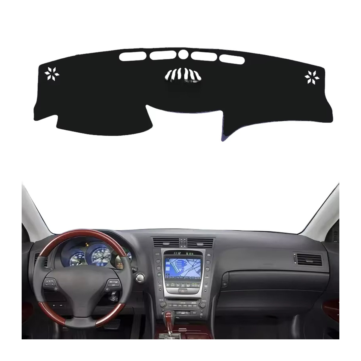 ZJZKZR Dashboard Abdeckung für Lexus GS GS300 GS350 GS430 GS450h GS460 (2006 - 2011), 2 Schichten, Schwarz - Bild 6