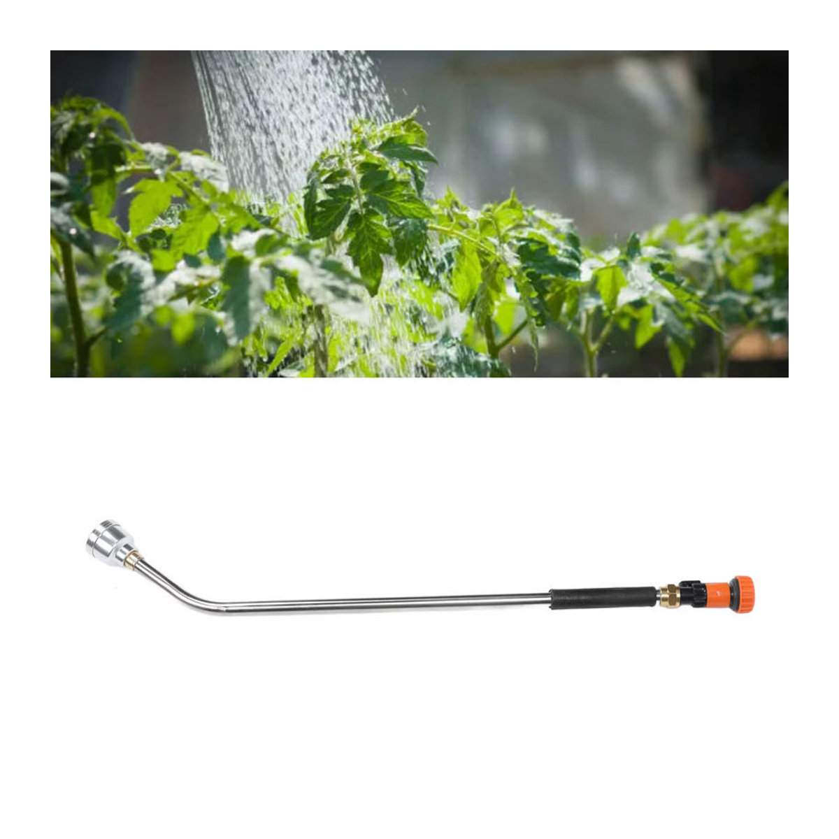 ZK40 Gartenschlauch-Bewässerungsstab in Silber als lange Schlauchdüse und Bewässerungssprühstab für Pflanzen und Rasen - Bild 2