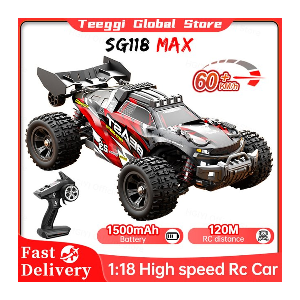 ZLL SG118 MAX/PRO RC Drift Racing Auto 1:16 High Speed 4WD Offroad Spielzeug in Schwarz/Weiß - Bild 1