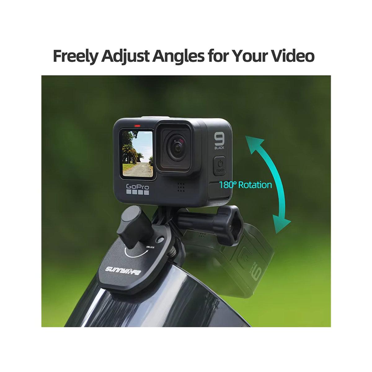 ZNTCH Motorrad-Windschutzscheiben-Clip aus Aluminiumlegierung in Schwarz für DJI Osmo Action 5 Pro, GoPro, Pocket 3 und Insta360 X5/X4/Go 3S - Bild 4