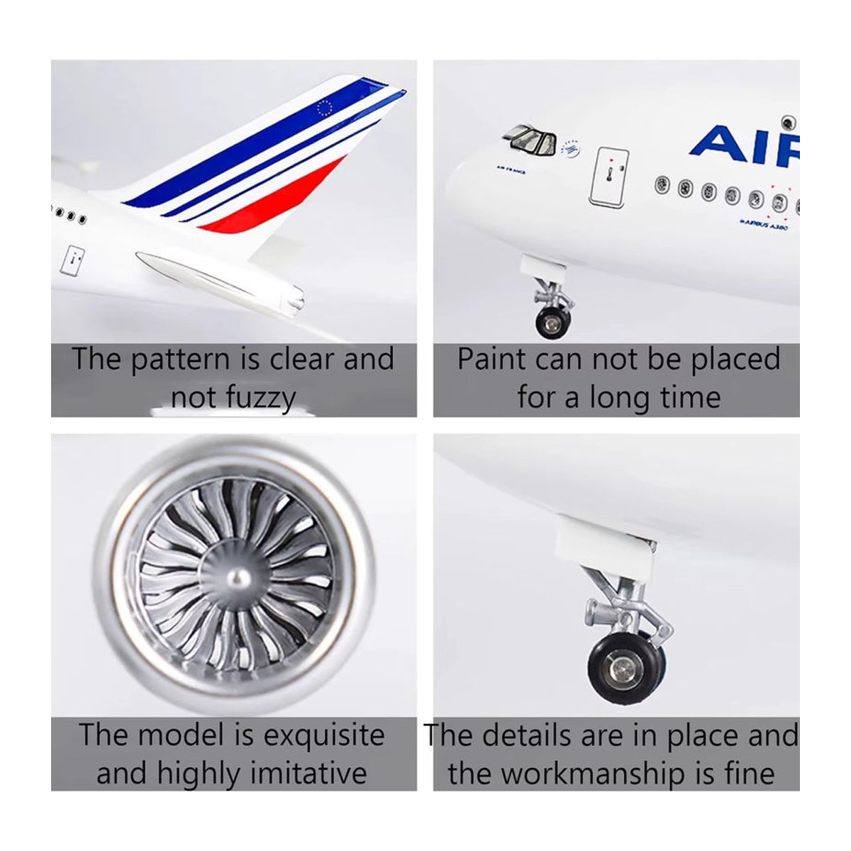 ZOCO Air France A380 Flugzeugmodell im Maßstab 1:160 in Weiß als Sammlerstück und Ausstellungsmodell - Bild 3