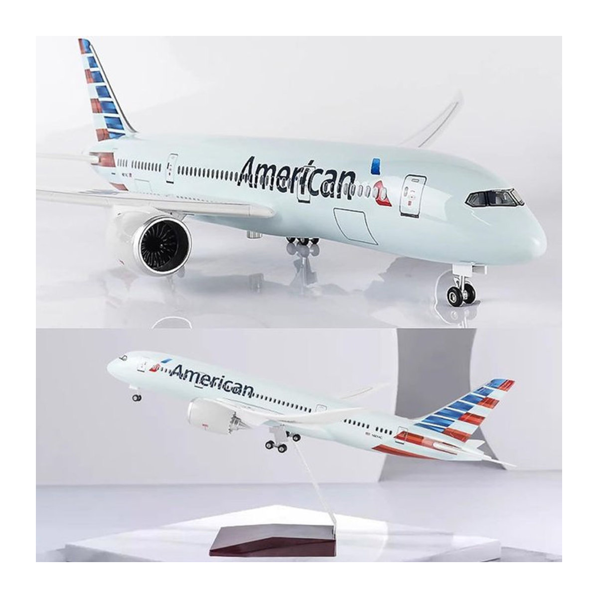 ZOCO B787 Flugzeugmodell US Airlines in Weiß, 1:130 Druckguss Simulation aus Metall - Bild 1