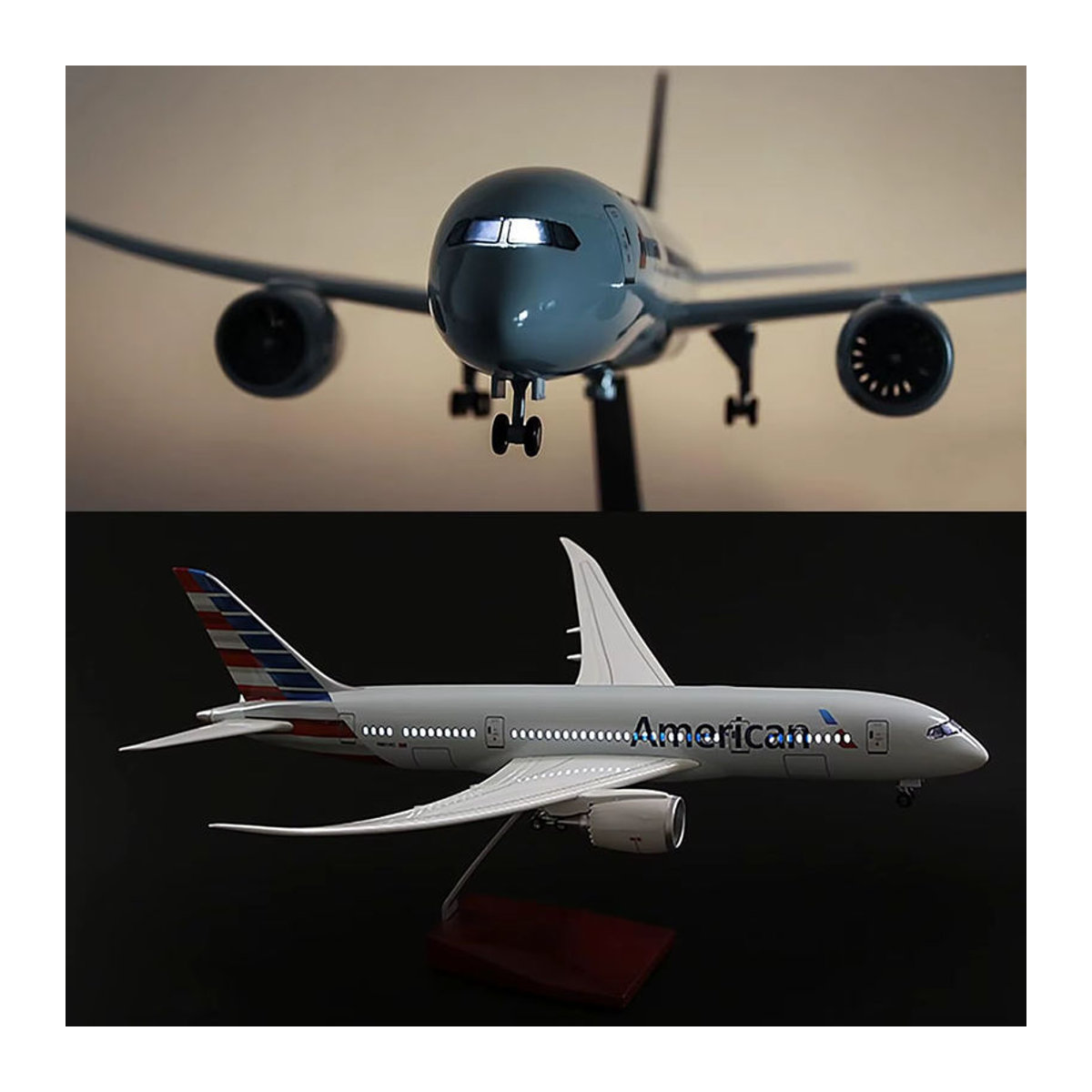 ZOCO B787 Flugzeugmodell US Airlines in Weiß, 1:130 Druckguss Simulation aus Metall - Bild 3